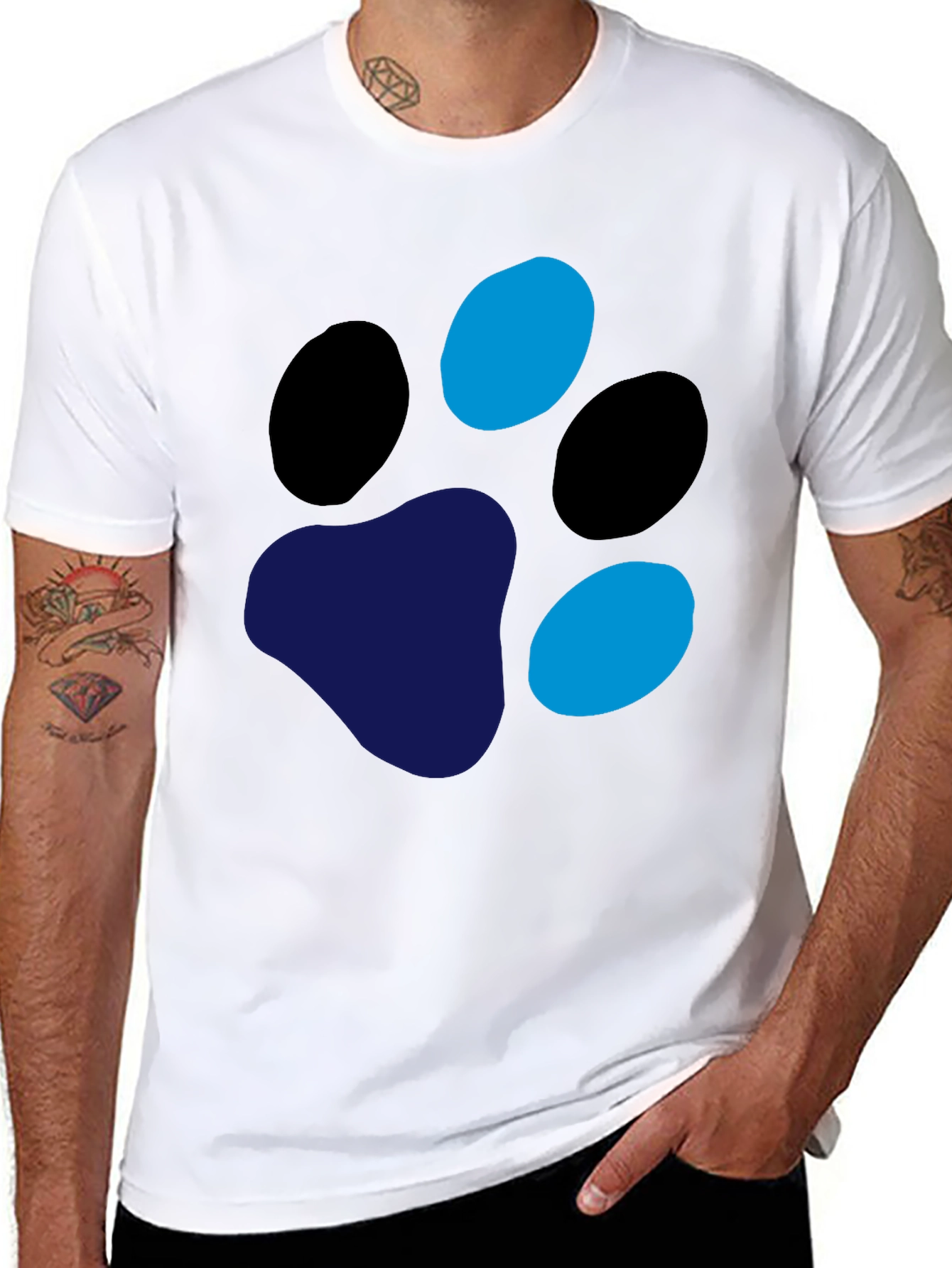 Funky Paw Print Graphic Tee