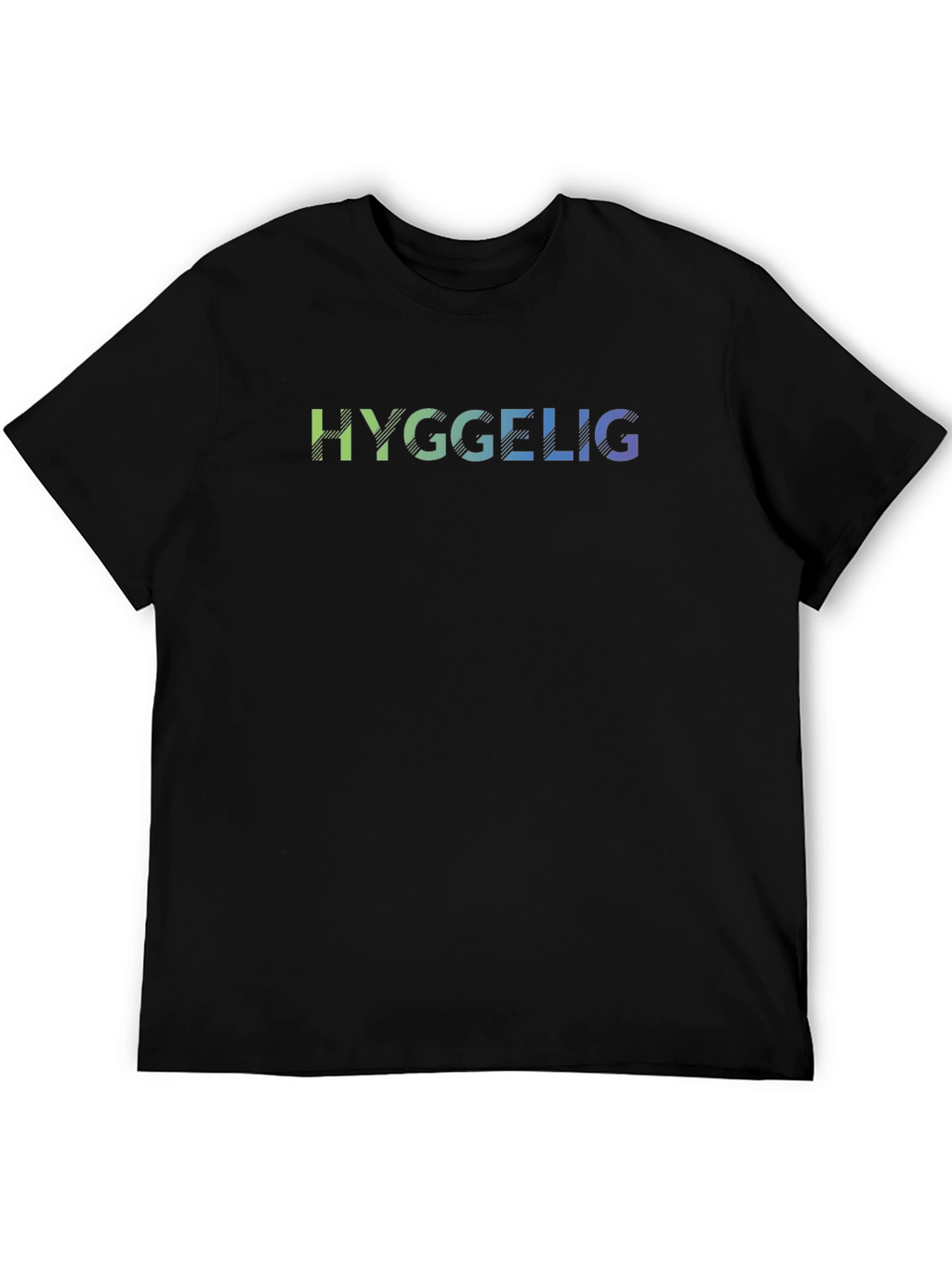 Hygge T-Shirt: Comfortable Black Tee with Gradient Text