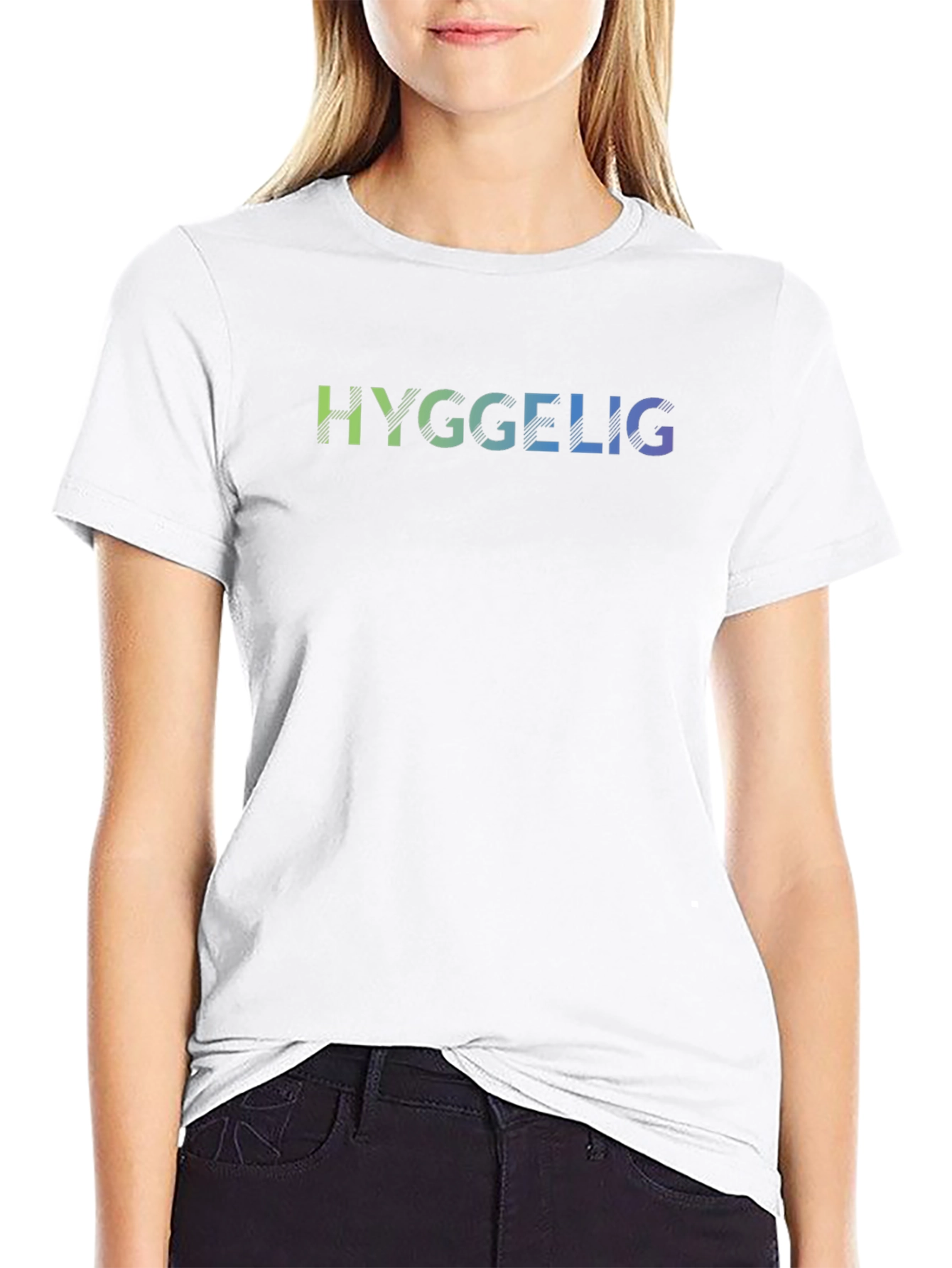 Hygge T-Shirt: Comfortable Black Tee with Gradient Text