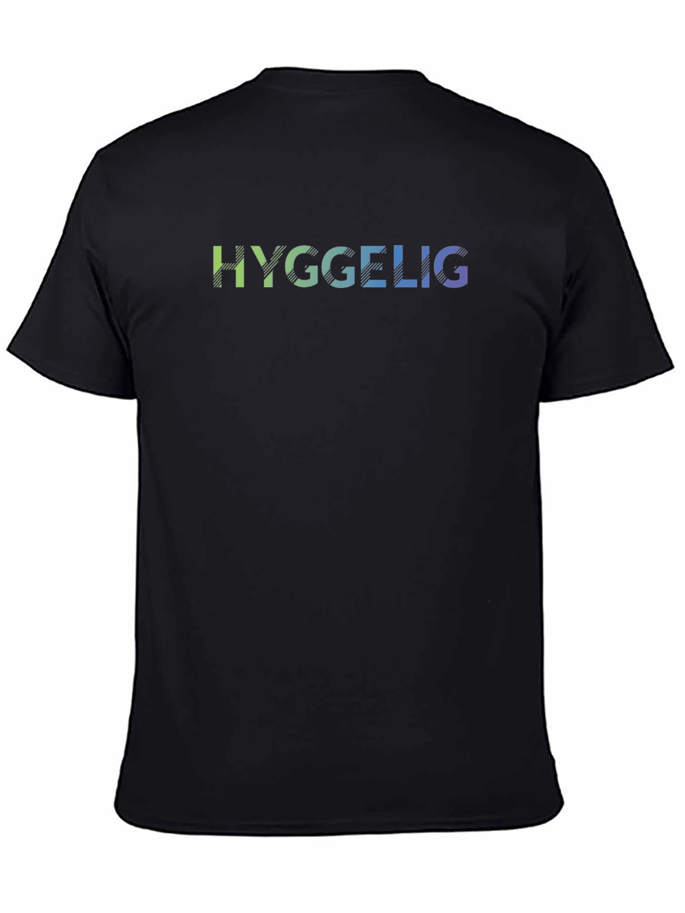 Hygge T-Shirt: Comfortable Black Tee with Gradient Text