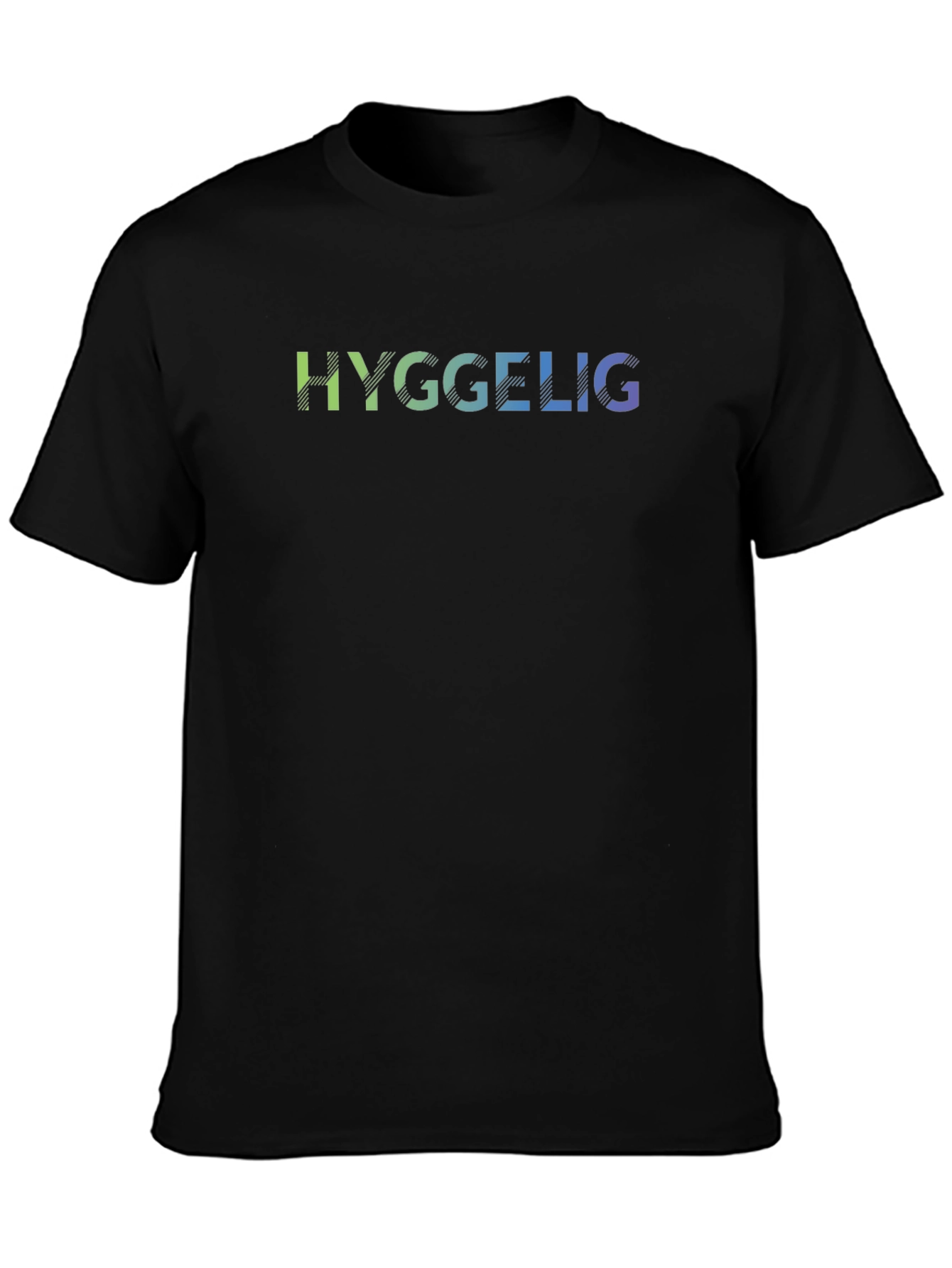 Hygge T-Shirt: Comfortable Black Tee with Gradient Text