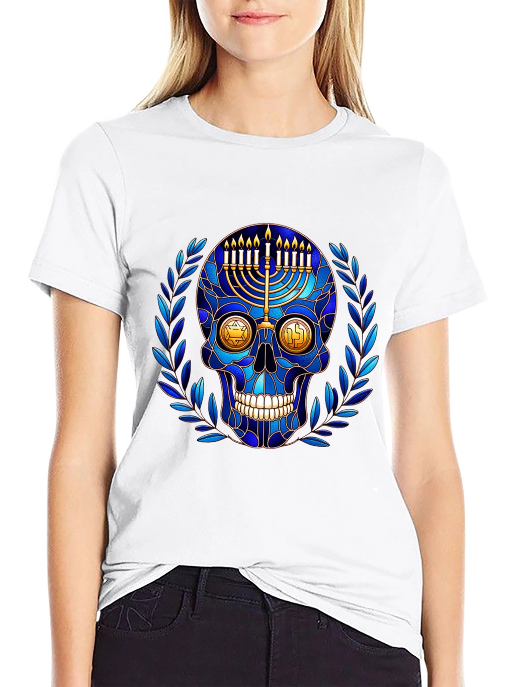 Hanukkah Skull Graphic T-Shirt