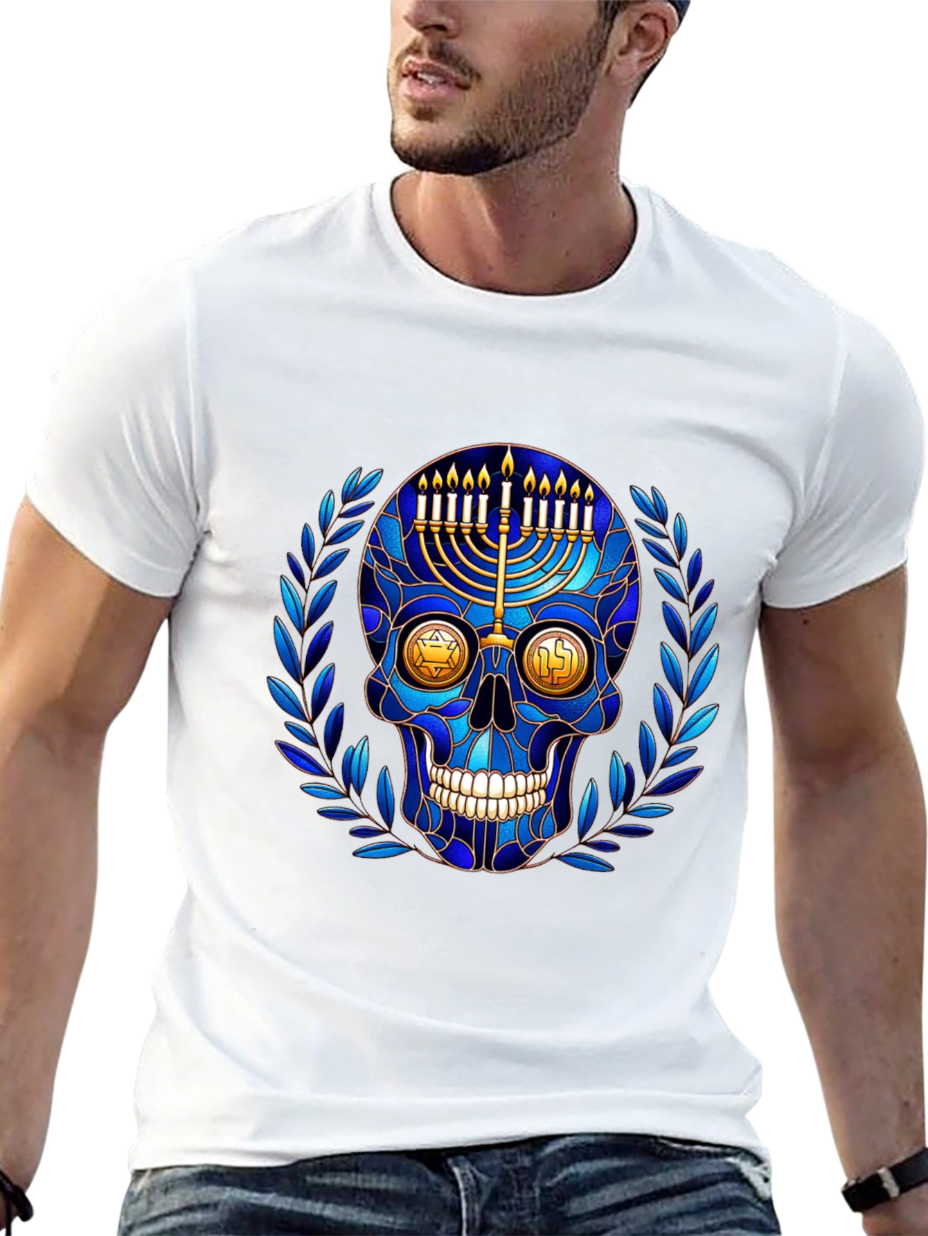 Hanukkah Skull Graphic T-Shirt