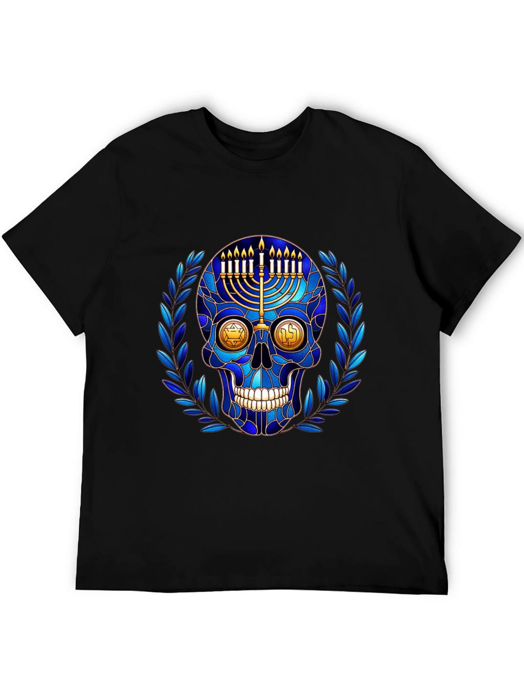 Hanukkah Skull Graphic T-Shirt