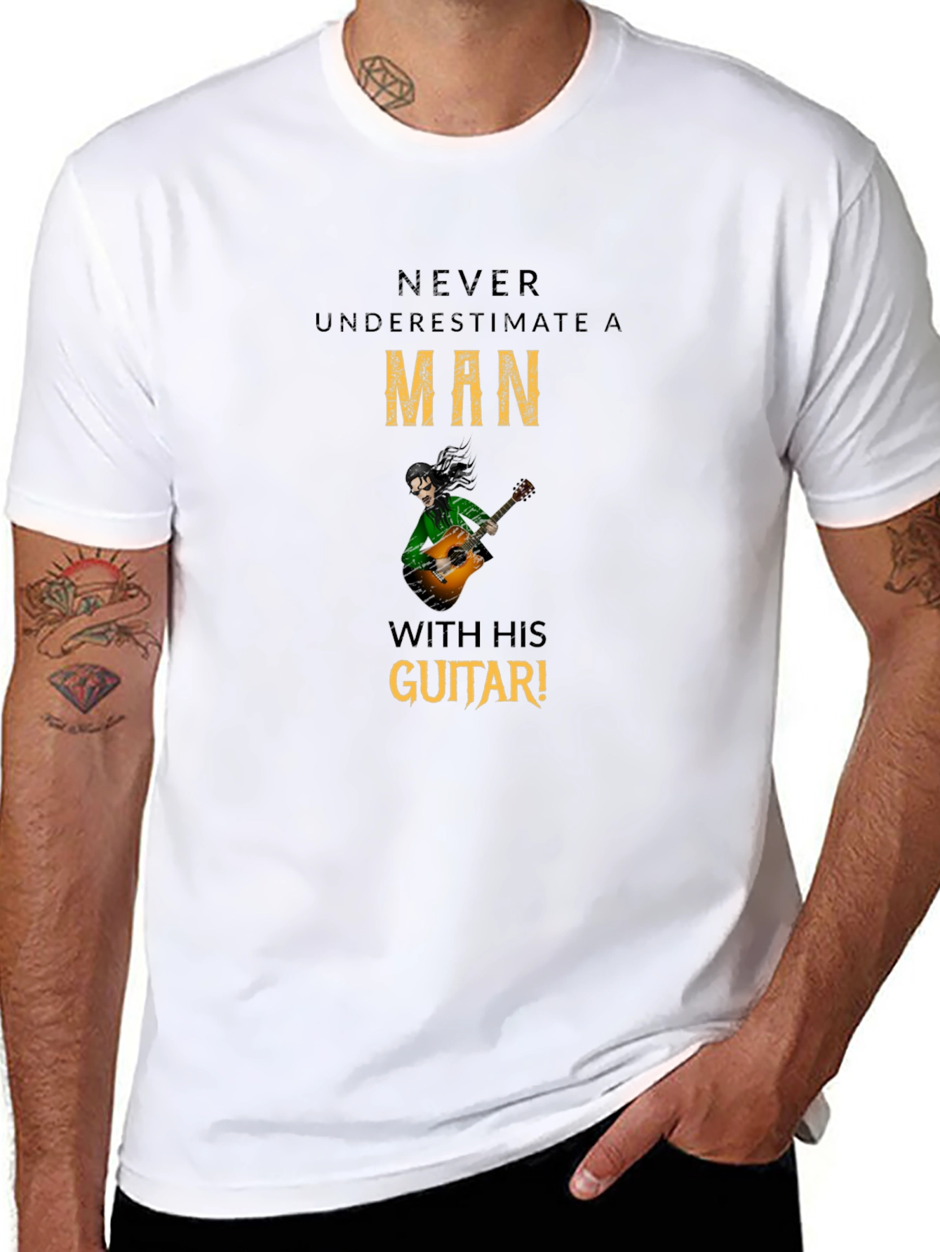 Never Underestimate Guitar Man T-Shirt
