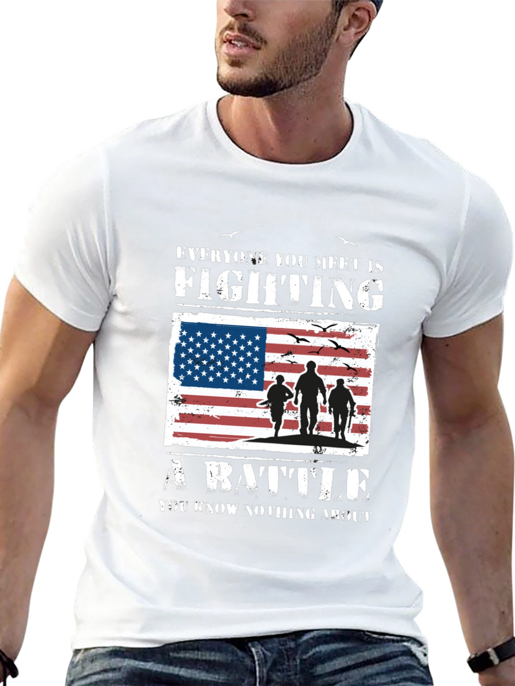American Flag Veteran Battle T-Shirt