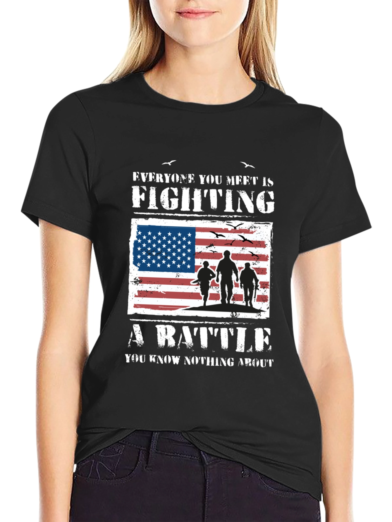 American Flag Veteran Battle T-Shirt
