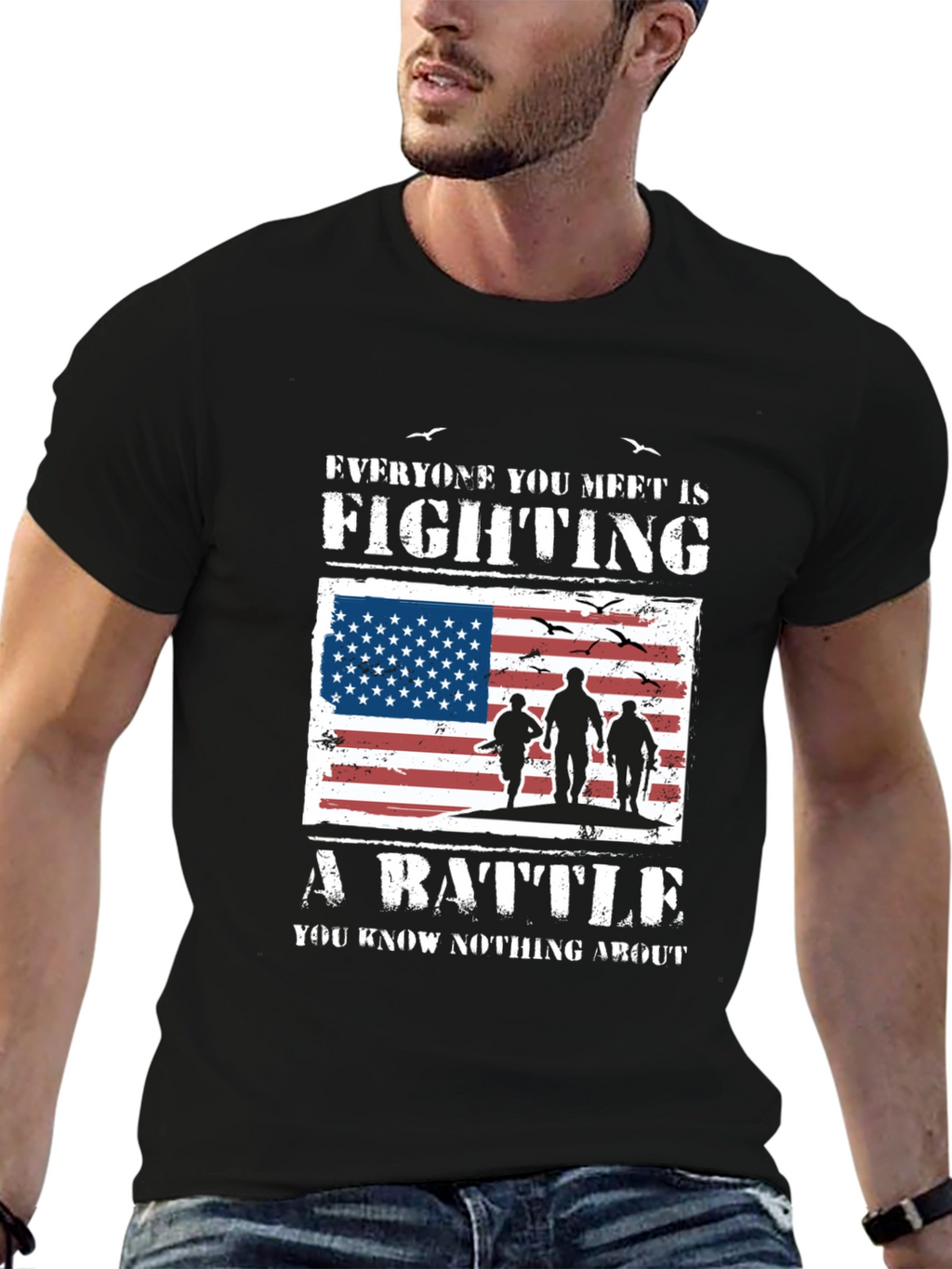 American Flag Veteran Battle T-Shirt
