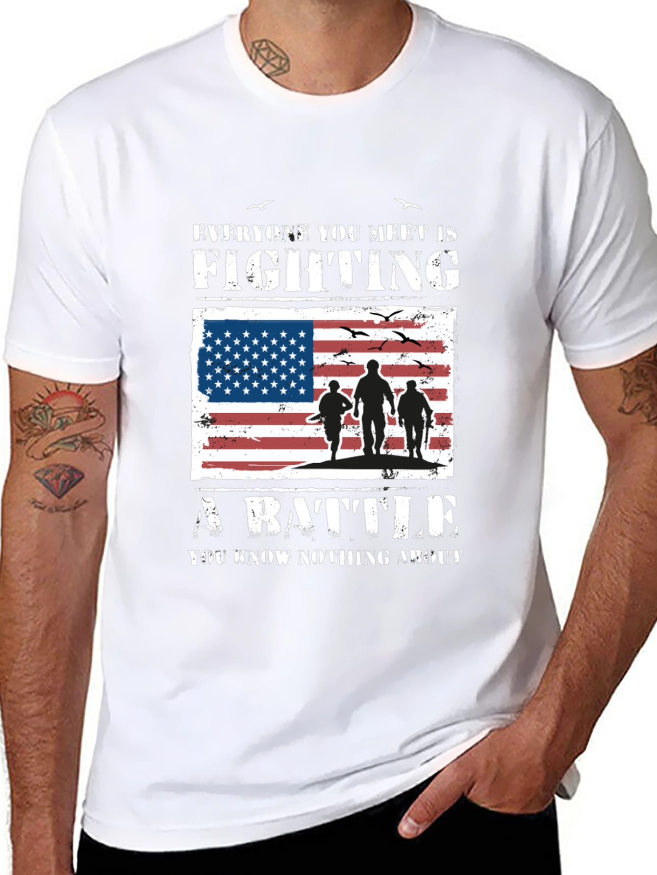 American Flag Veteran Battle T-Shirt