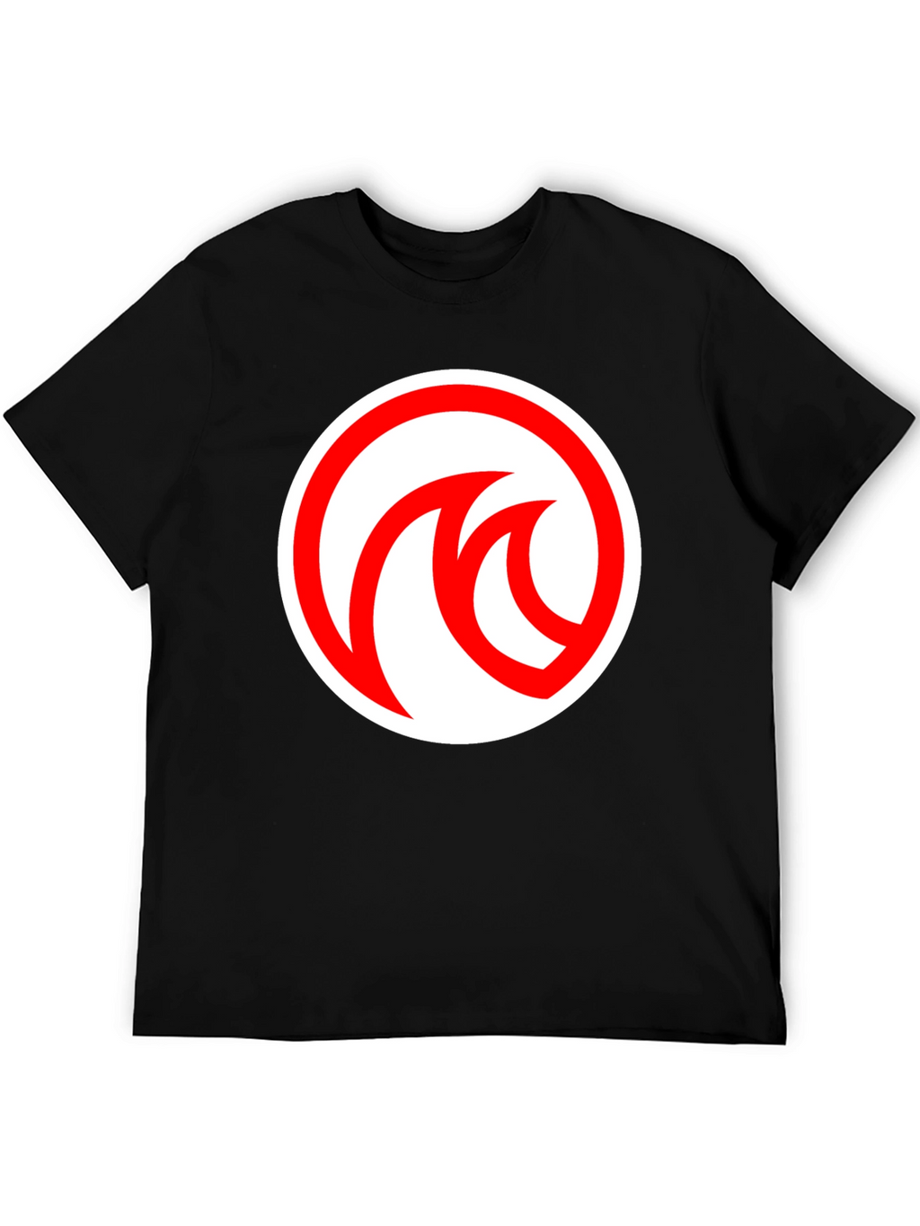 Modern Black T-Shirt with Red Circle Logo