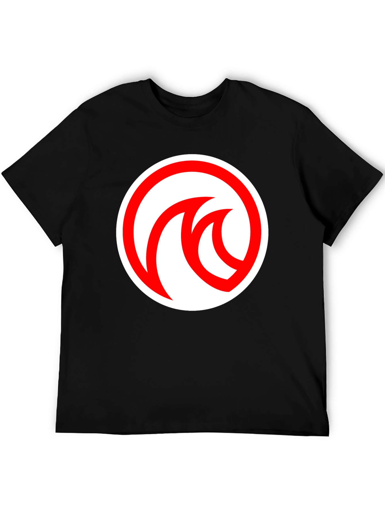 Modern Black T-Shirt with Red Circle Logo