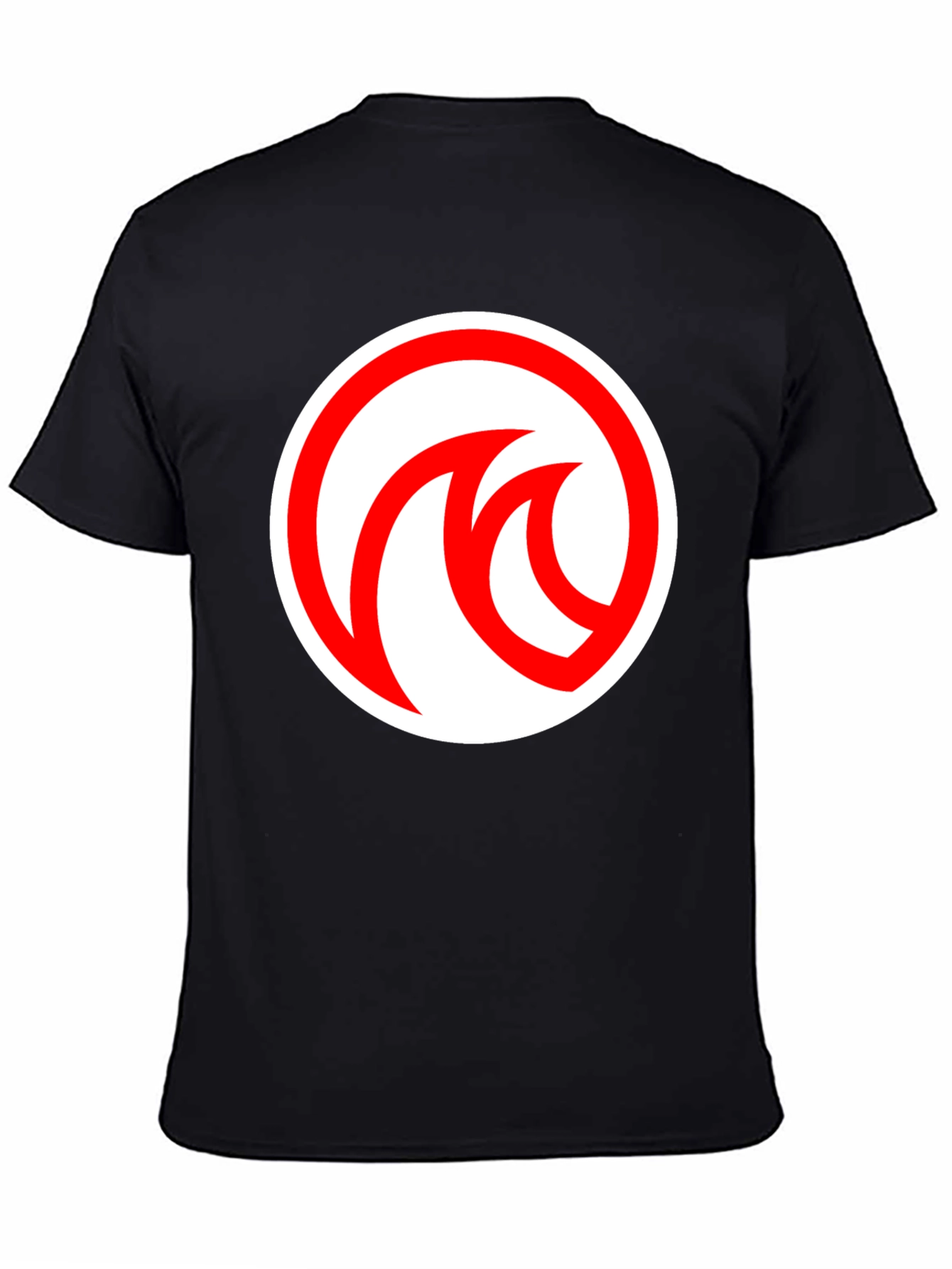 Modern Black T-Shirt with Red Circle Logo