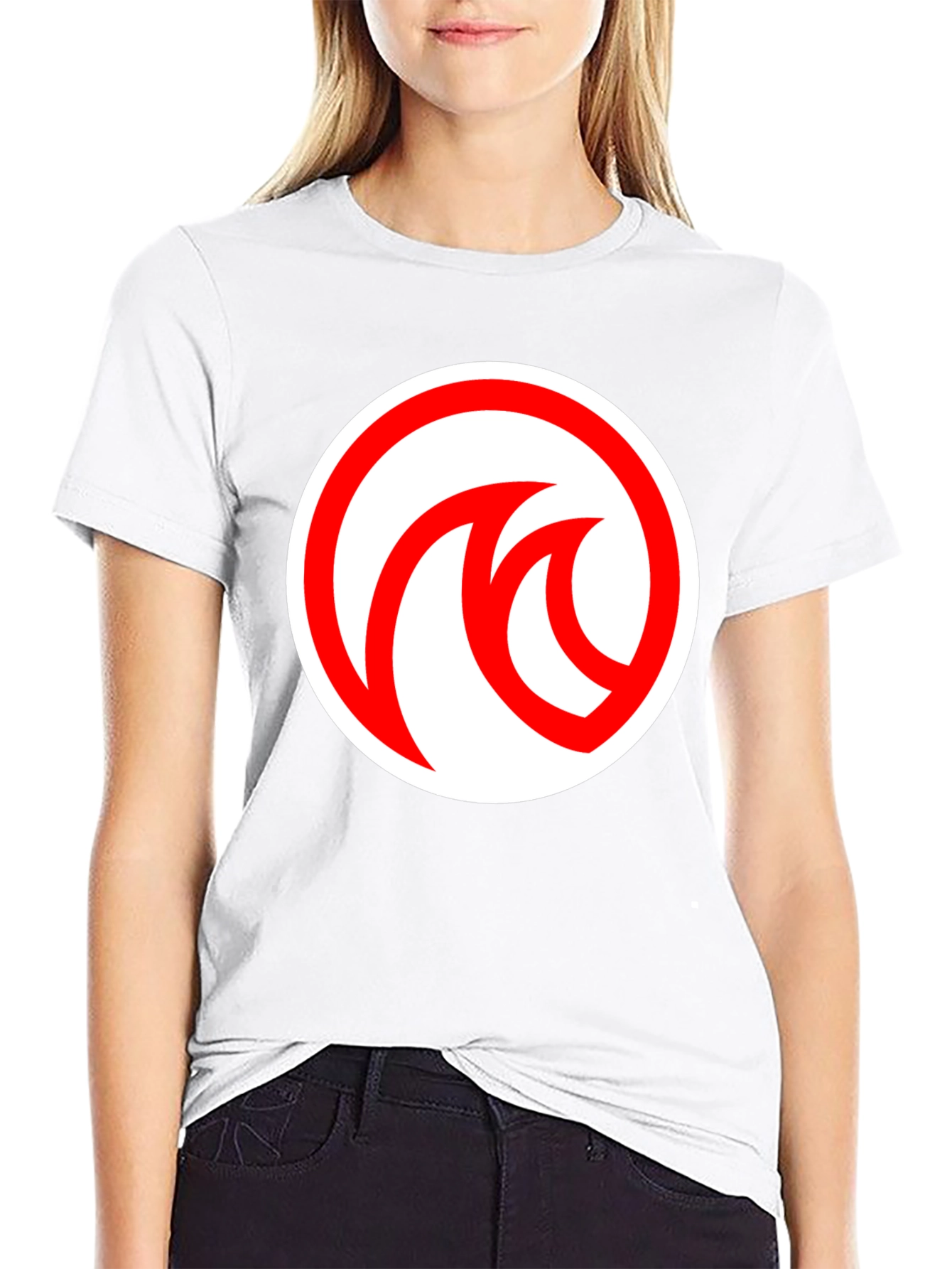Modern Black T-Shirt with Red Circle Logo