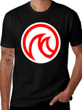 Modern Black T-Shirt with Red Circle Logo