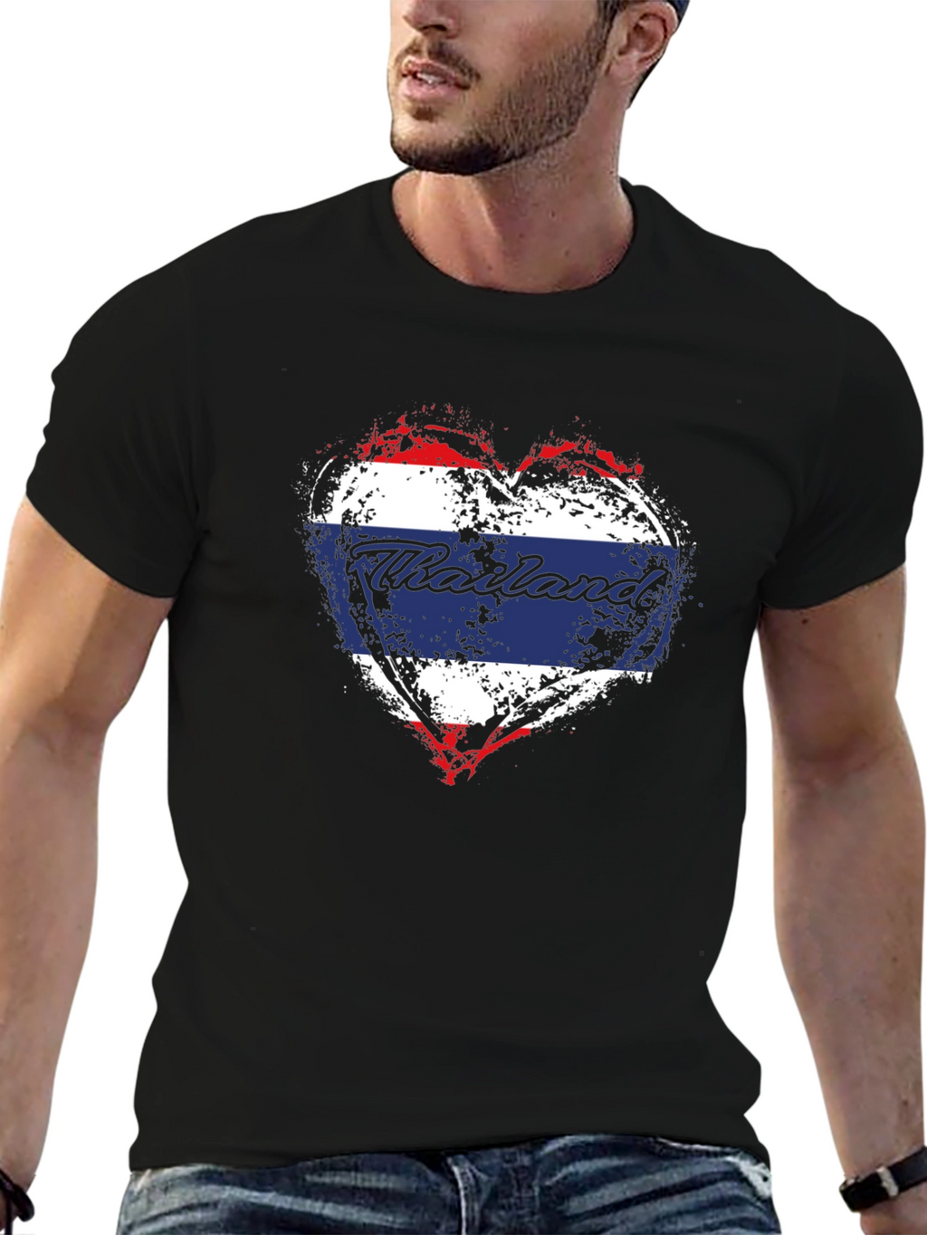 Thailand Flag Heart T-Shirt - Stylish Travel Souvenir Tee