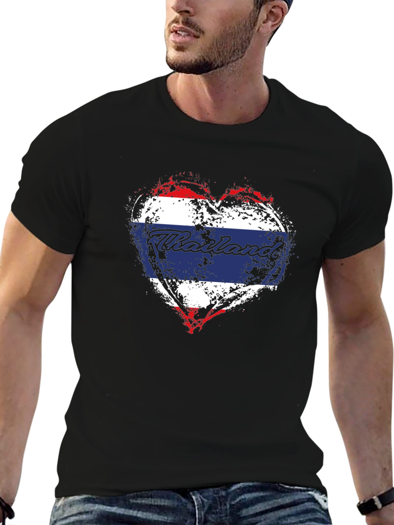 Thailand Flag Heart T-Shirt - Stylish Travel Souvenir Tee
