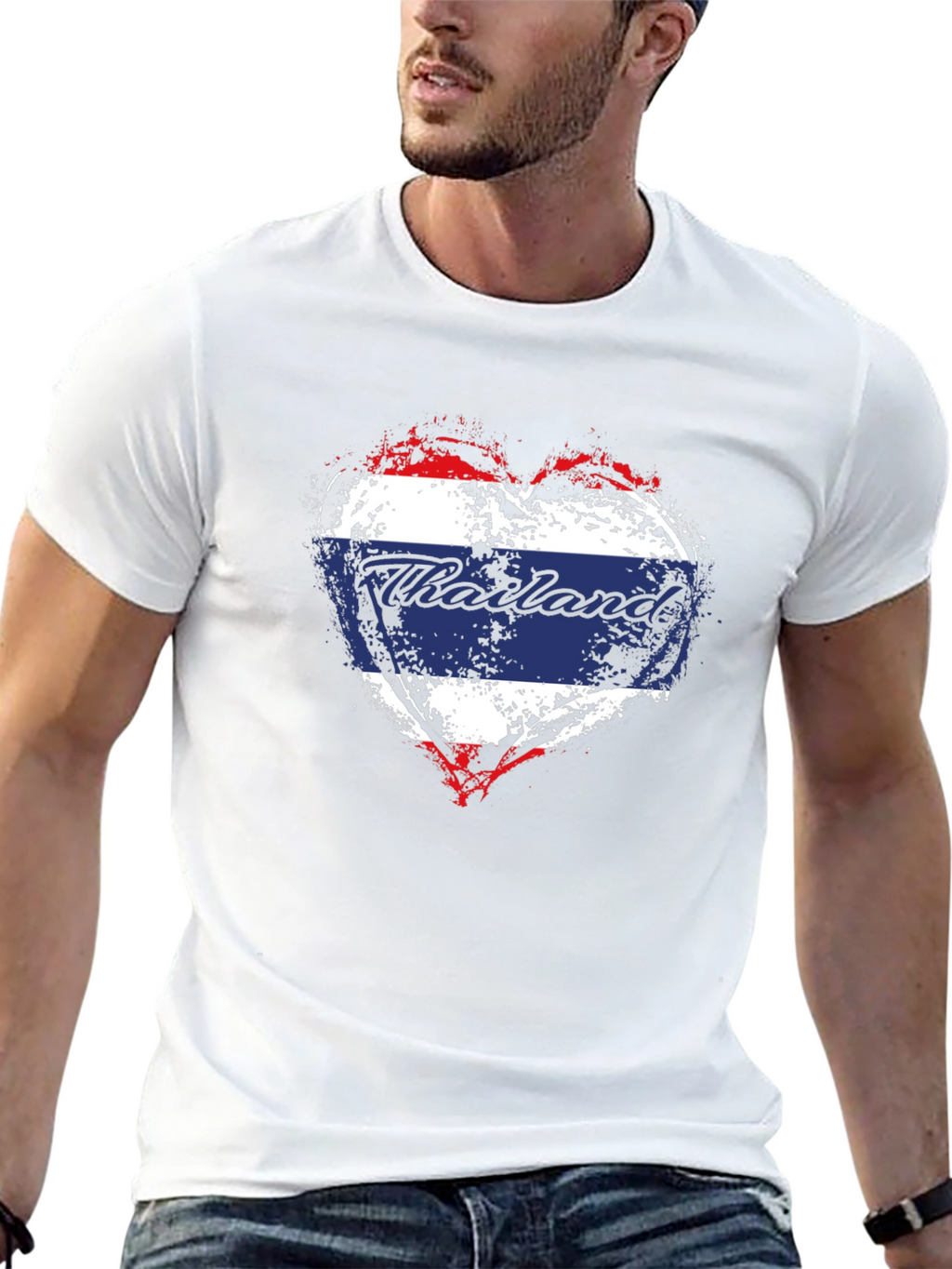 Thailand Flag Heart T-Shirt - Stylish Travel Souvenir Tee