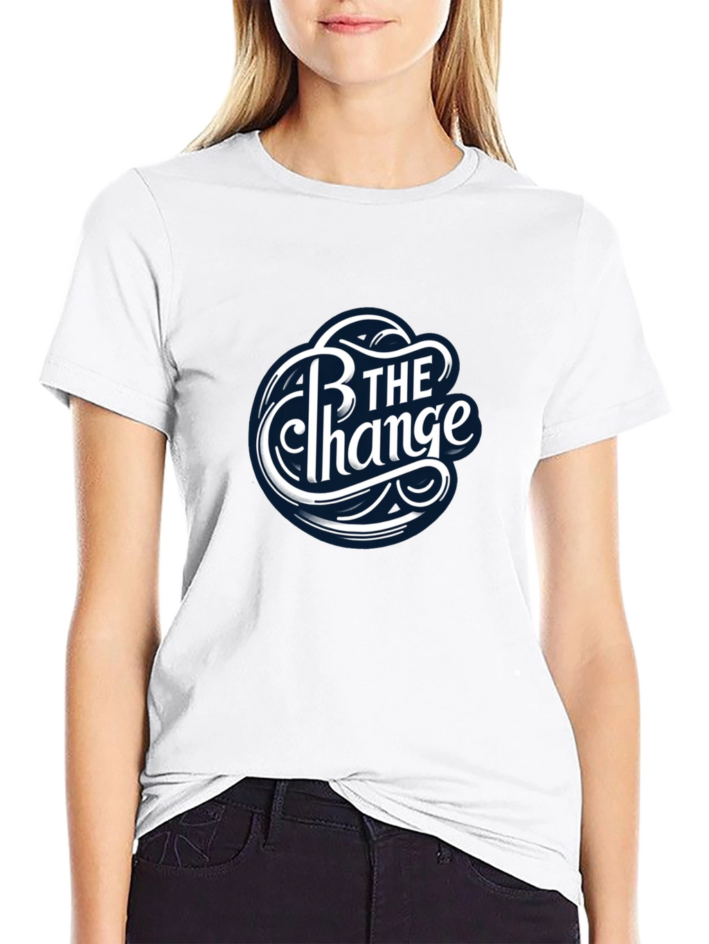 Be The Change Black Graphic T-Shirt