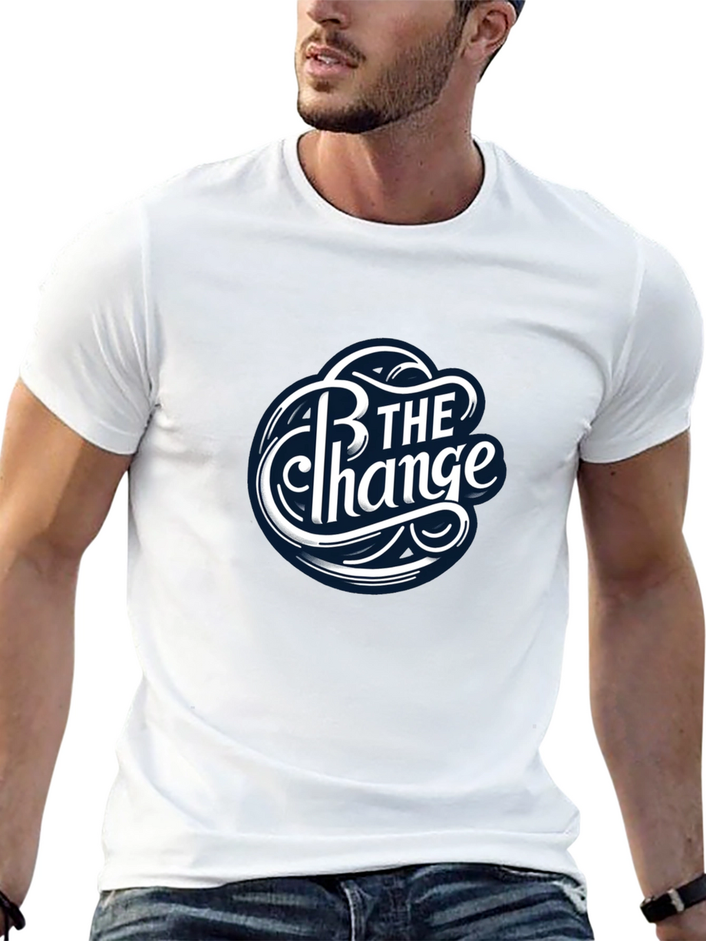 Be The Change Black Graphic T-Shirt