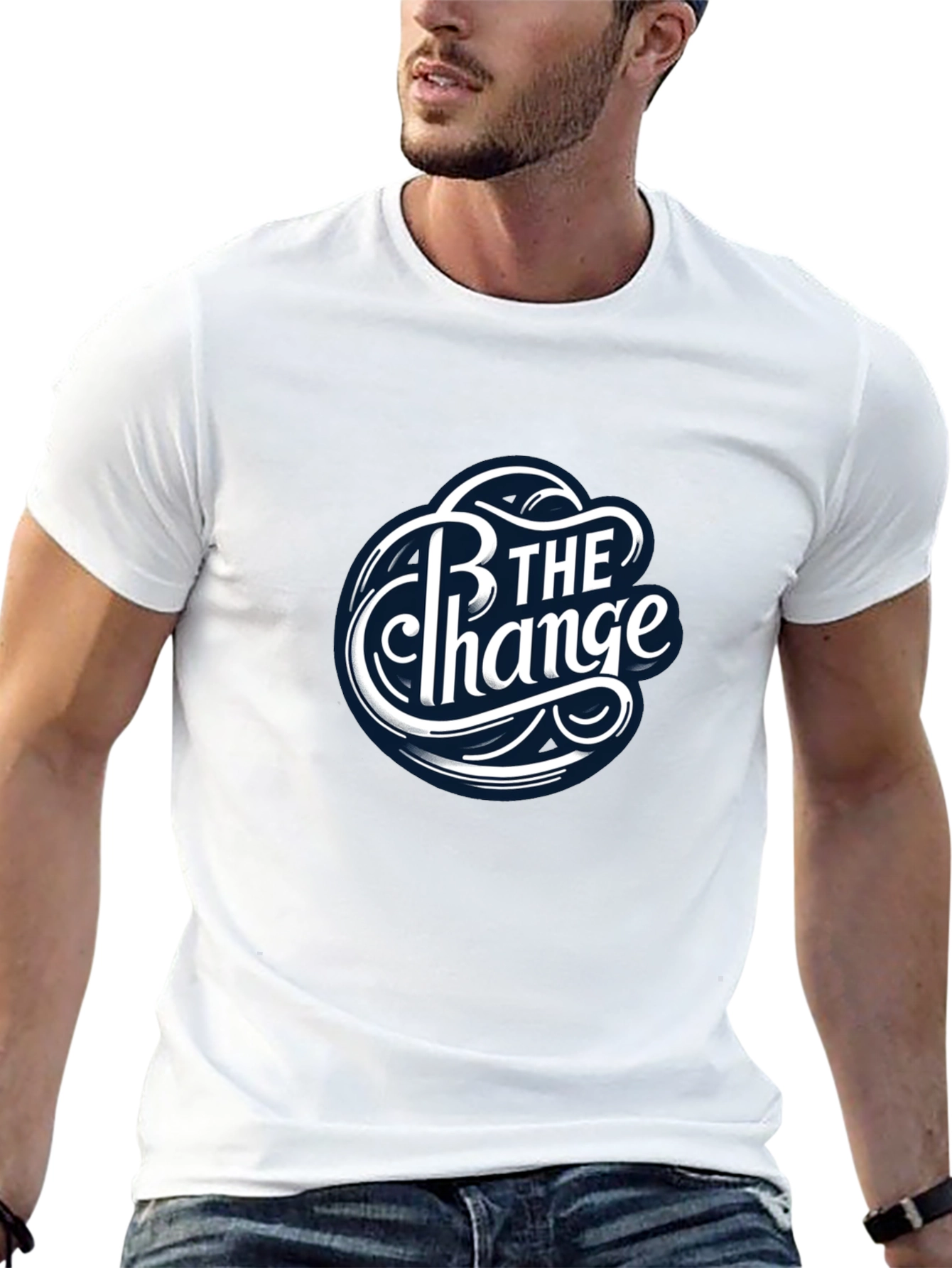 Be The Change Black Graphic T-Shirt