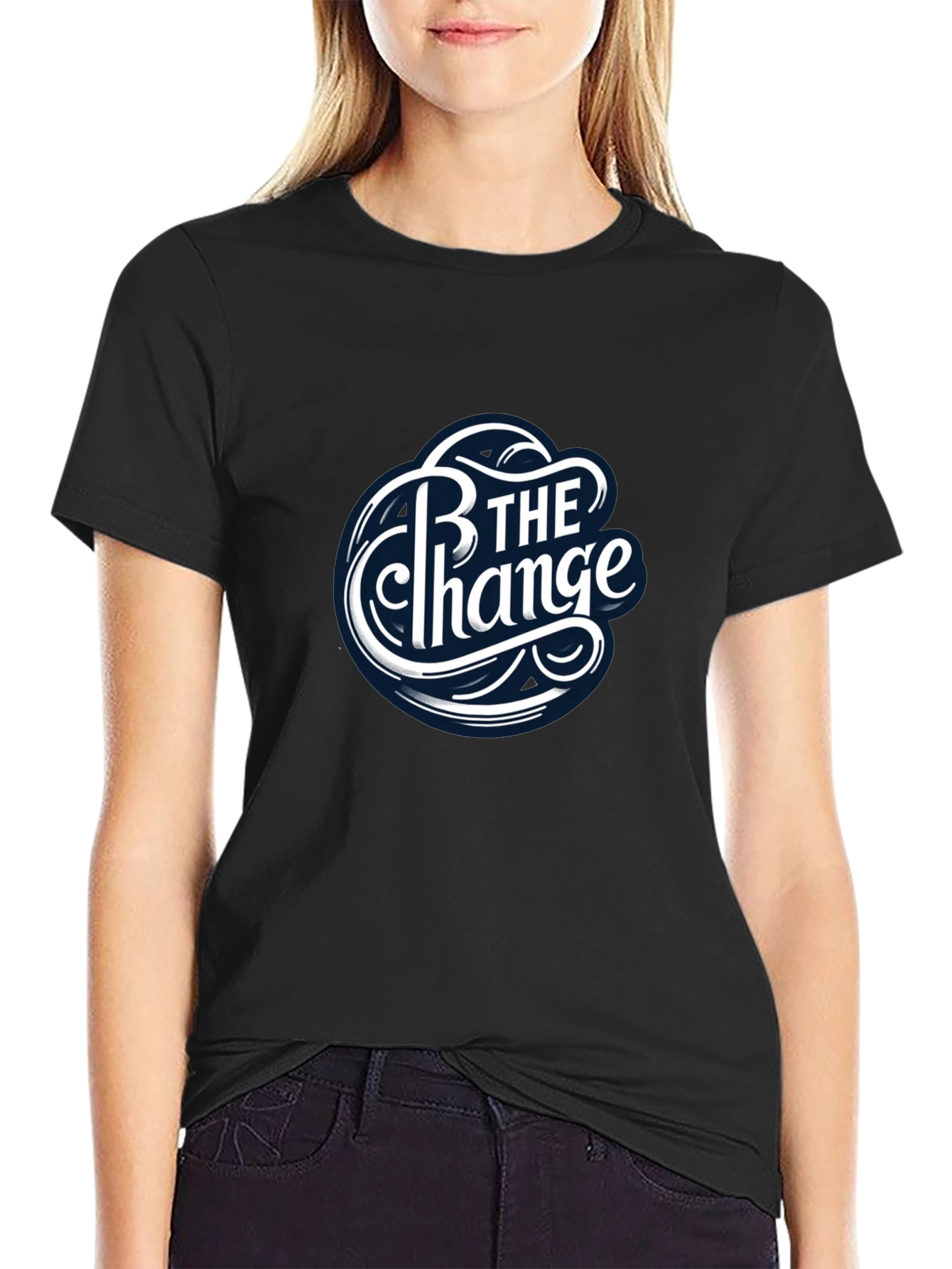 Be The Change Black Graphic T-Shirt