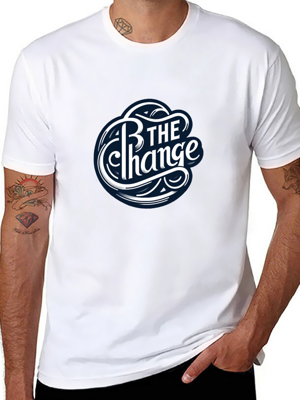 Be The Change Black Graphic T-Shirt
