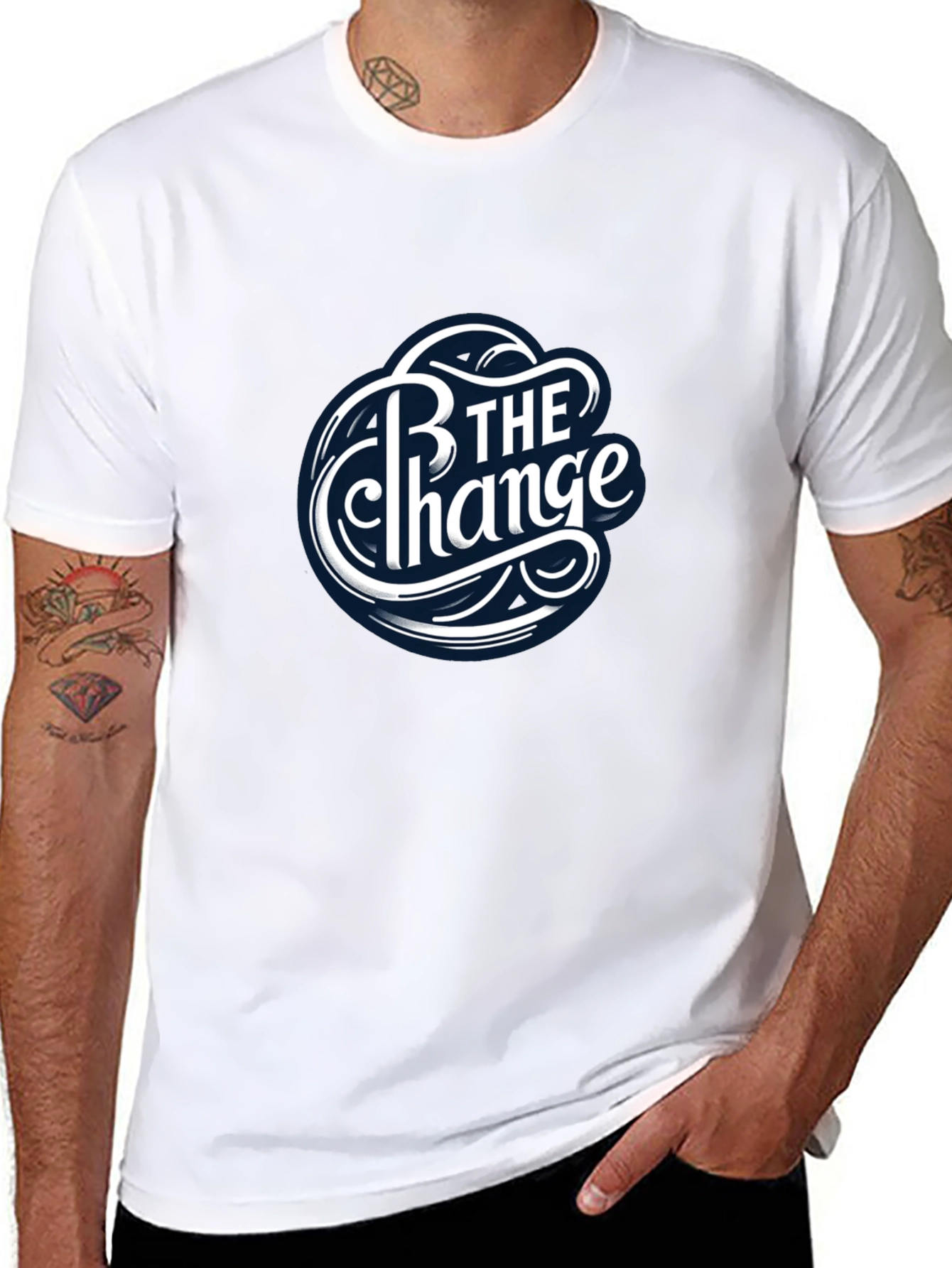 Be The Change Black Graphic T-Shirt
