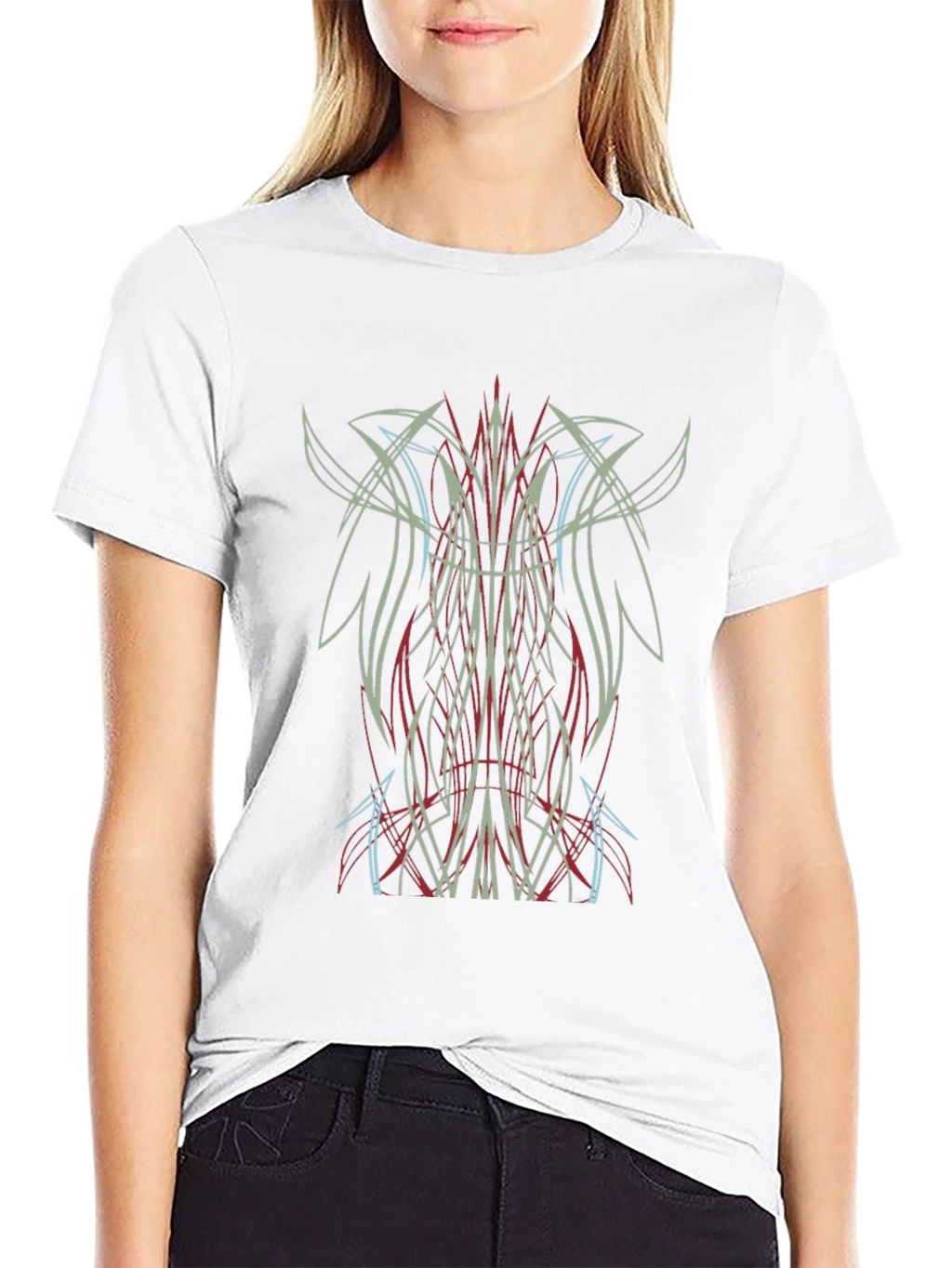 Cool Pinstripe Graphic Tee - Black