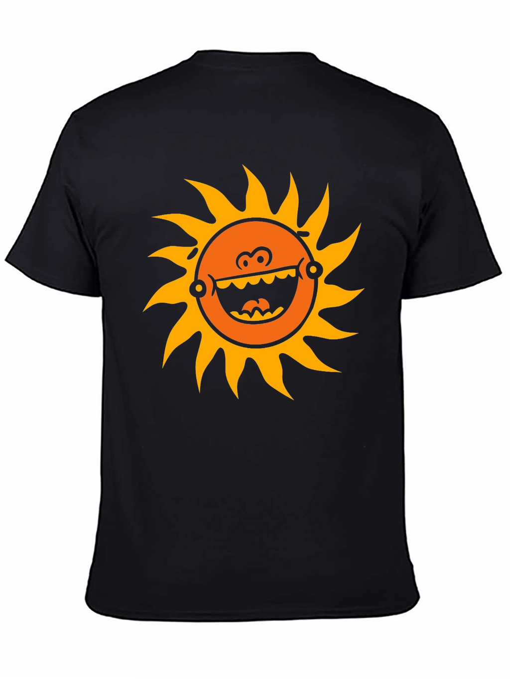 Funny Sun Graphic Black T-Shirt