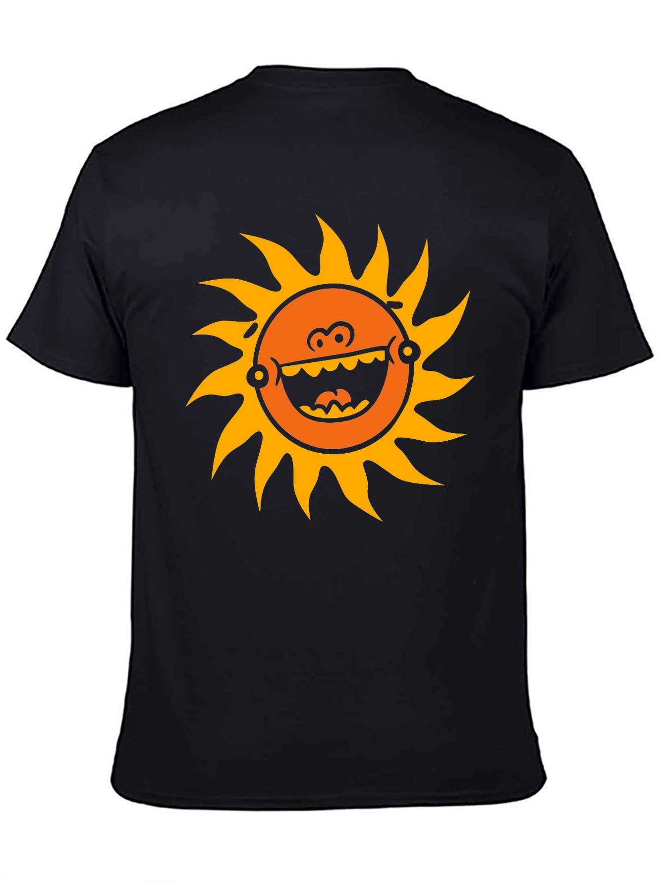 Funny Sun Graphic Black T-Shirt