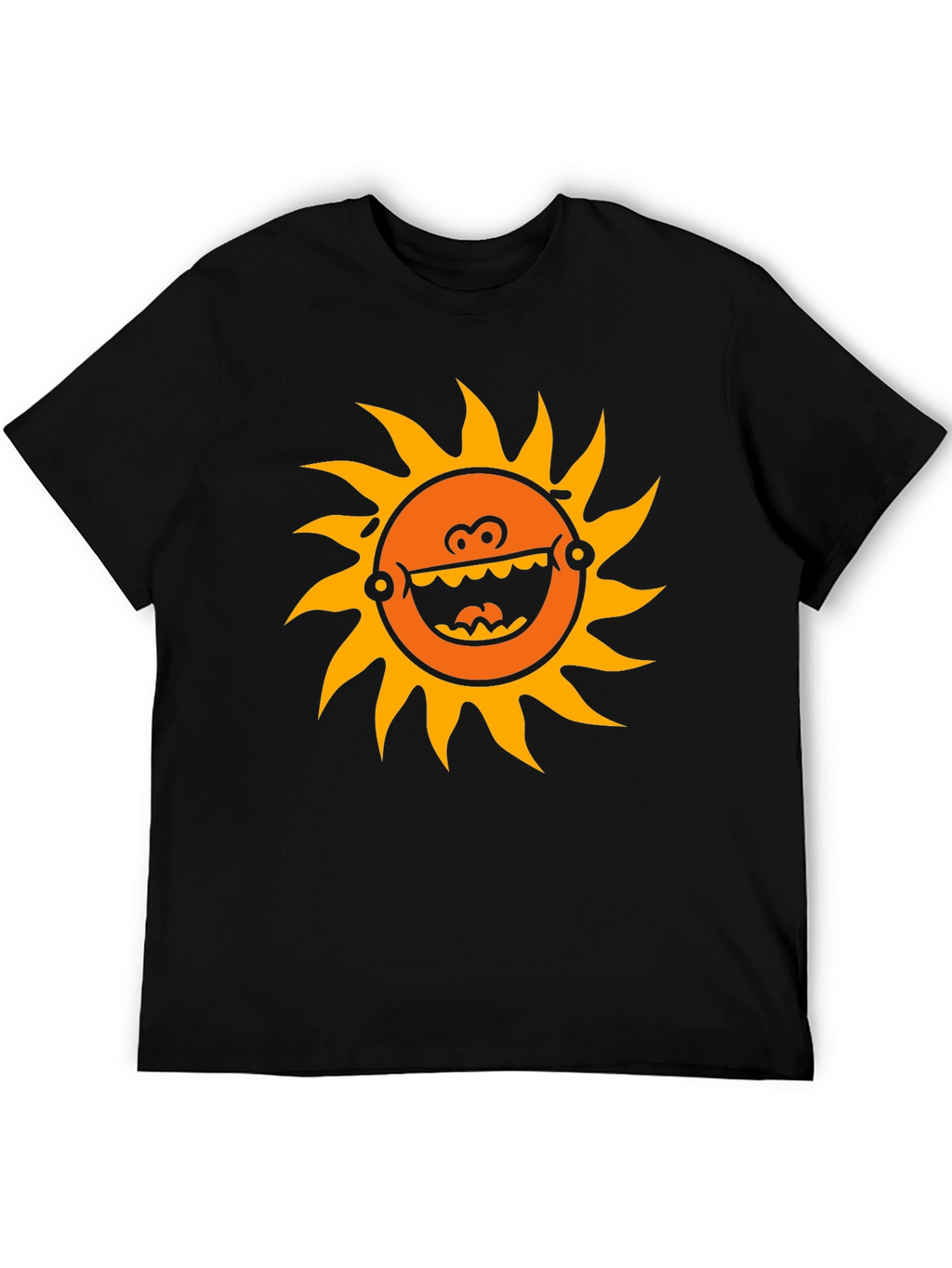 Funny Sun Graphic Black T-Shirt