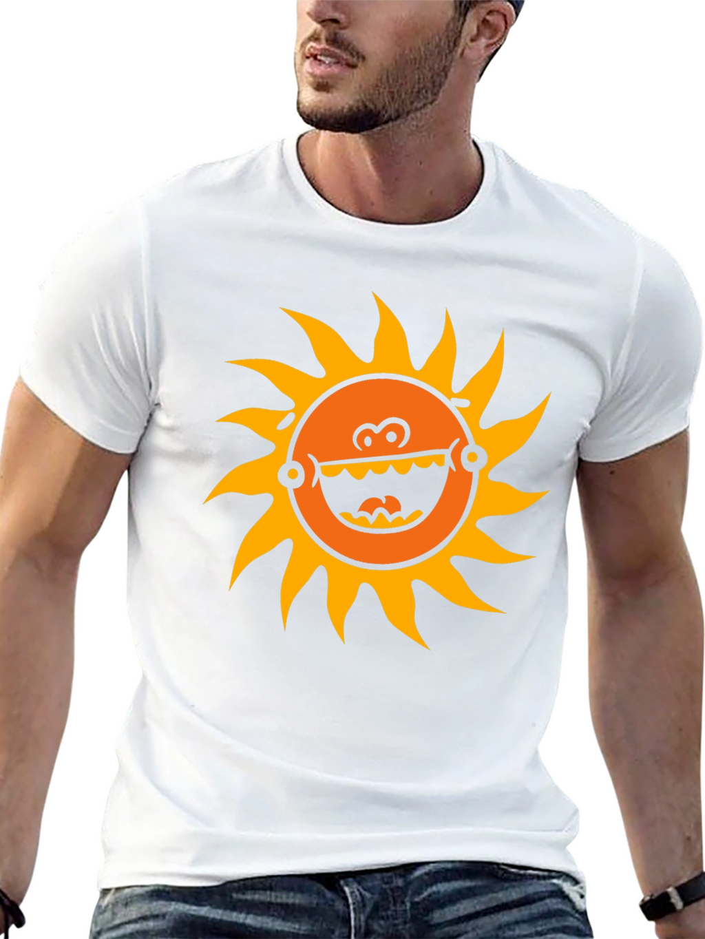Funny Sun Graphic Black T-Shirt