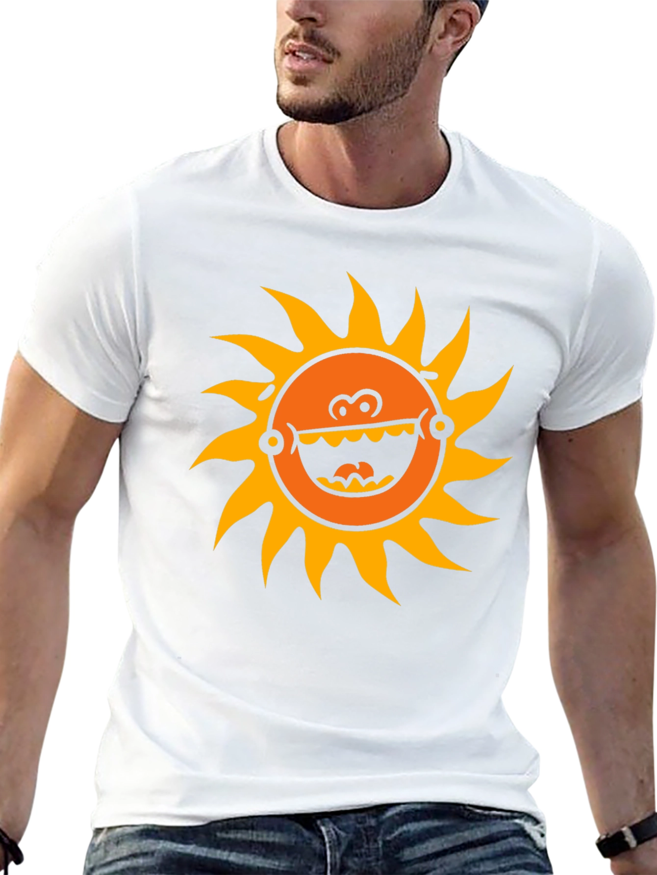 Funny Sun Graphic Black T-Shirt