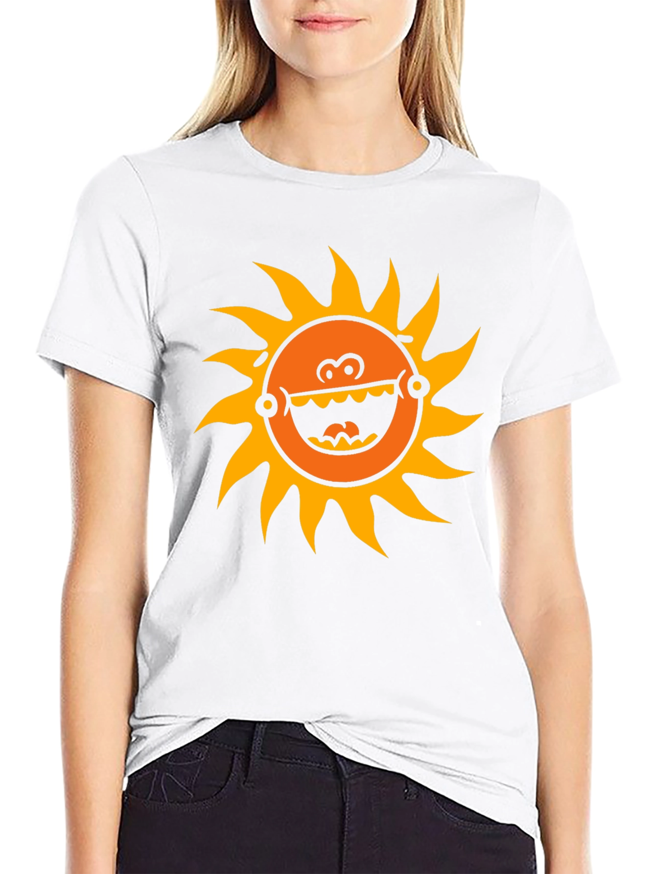 Funny Sun Graphic Black T-Shirt