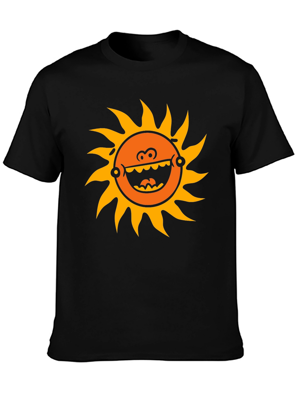 Funny Sun Graphic Black T-Shirt