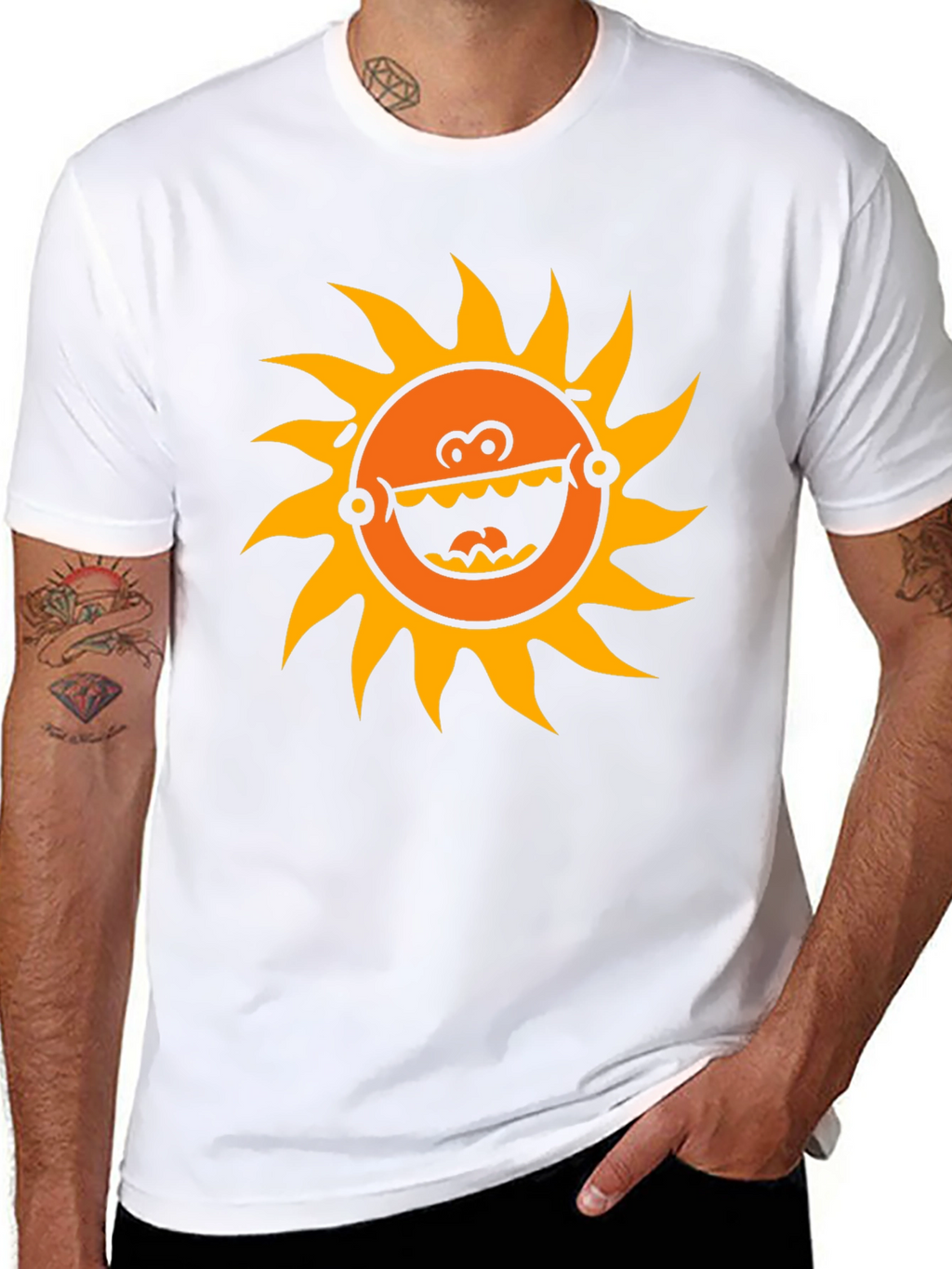 Funny Sun Graphic Black T-Shirt