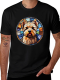 Yorkie Stained Glass T-Shirt – Artistic Dog Lover Tee