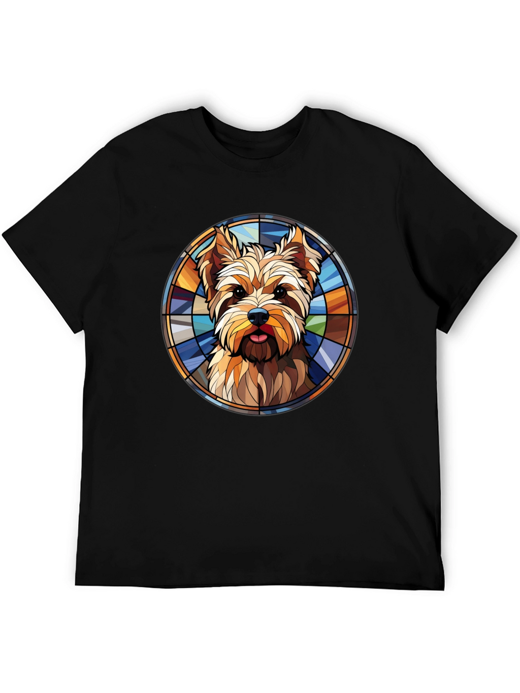 Yorkie Stained Glass T-Shirt – Artistic Dog Lover Tee