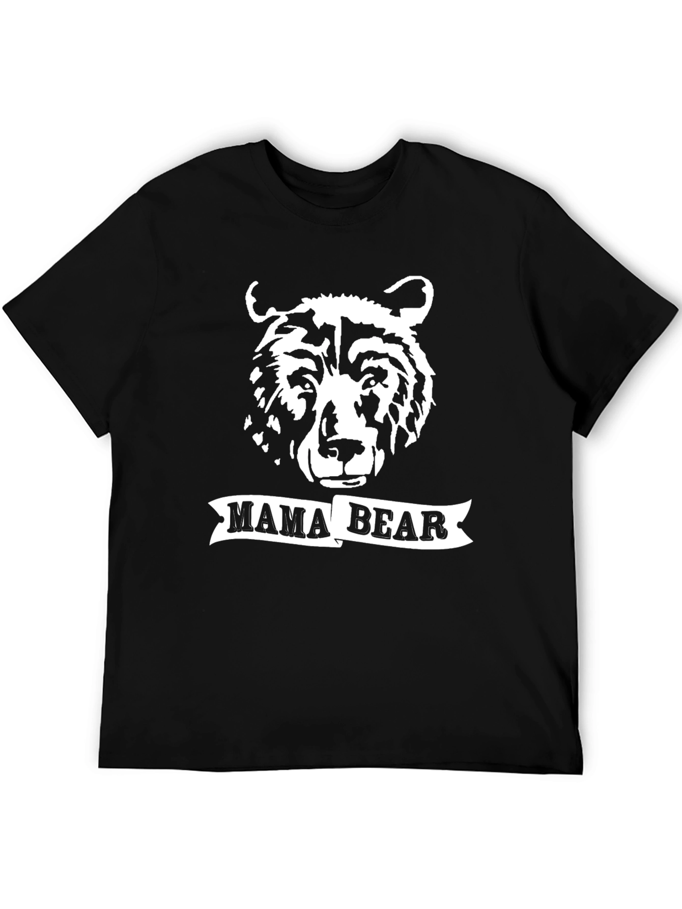 Mama Bear Graphic Tee - Black Cotton T-Shirt