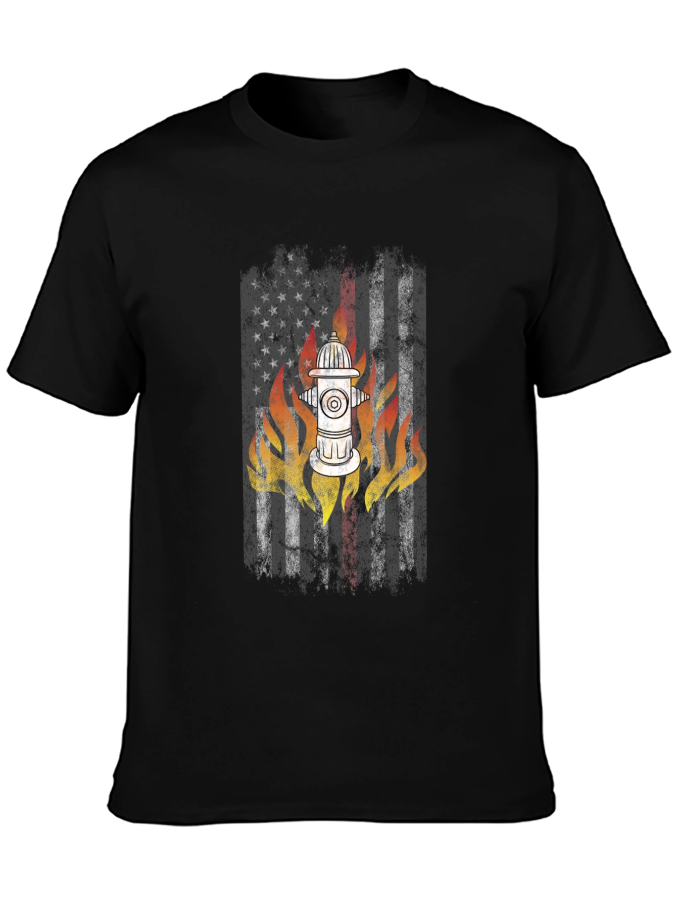 Firefighter USA Flag Hydrant T-Shirt