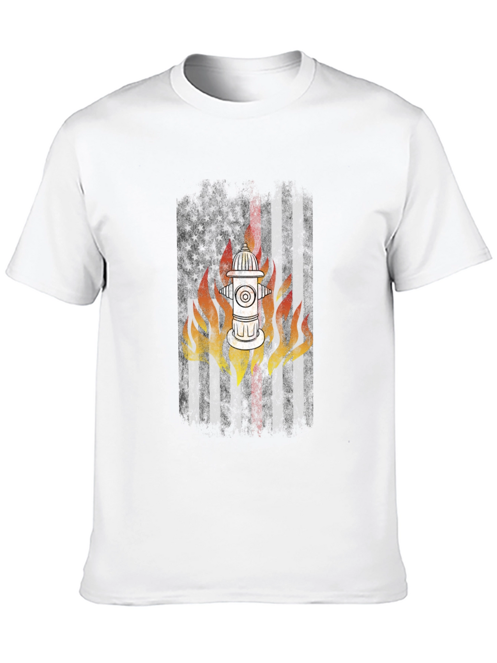 Firefighter USA Flag Hydrant T-Shirt
