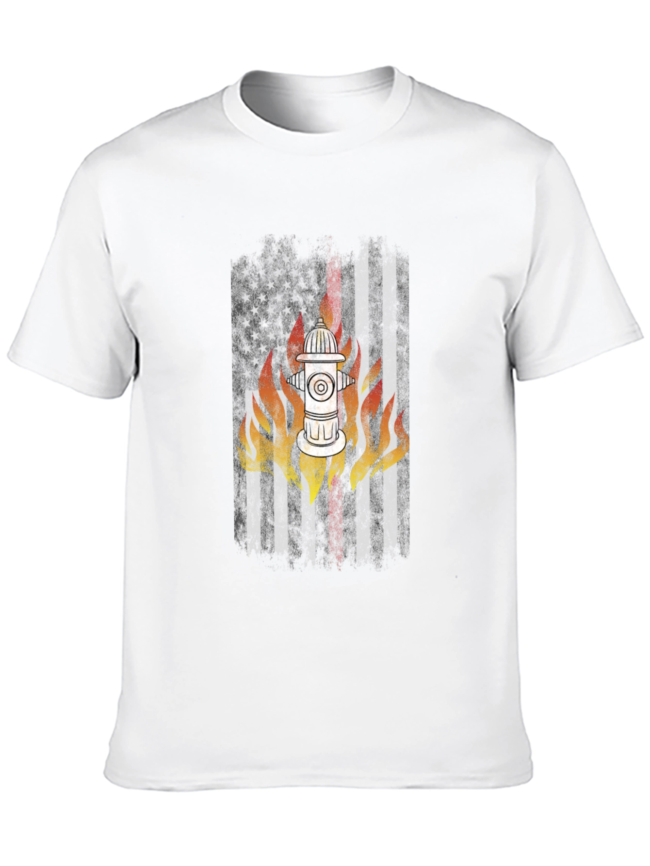 Firefighter USA Flag Hydrant T-Shirt