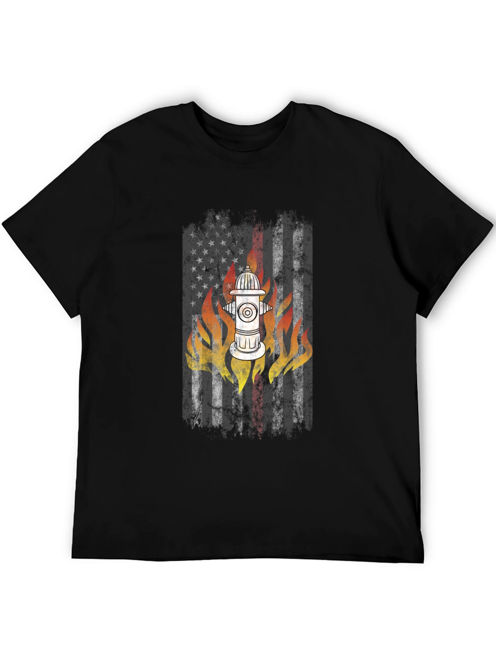 Firefighter USA Flag Hydrant T-Shirt