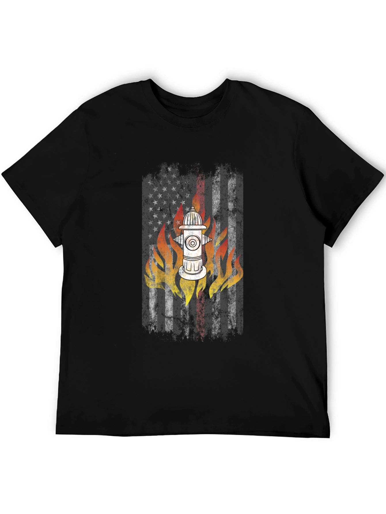 Firefighter USA Flag Hydrant T-Shirt