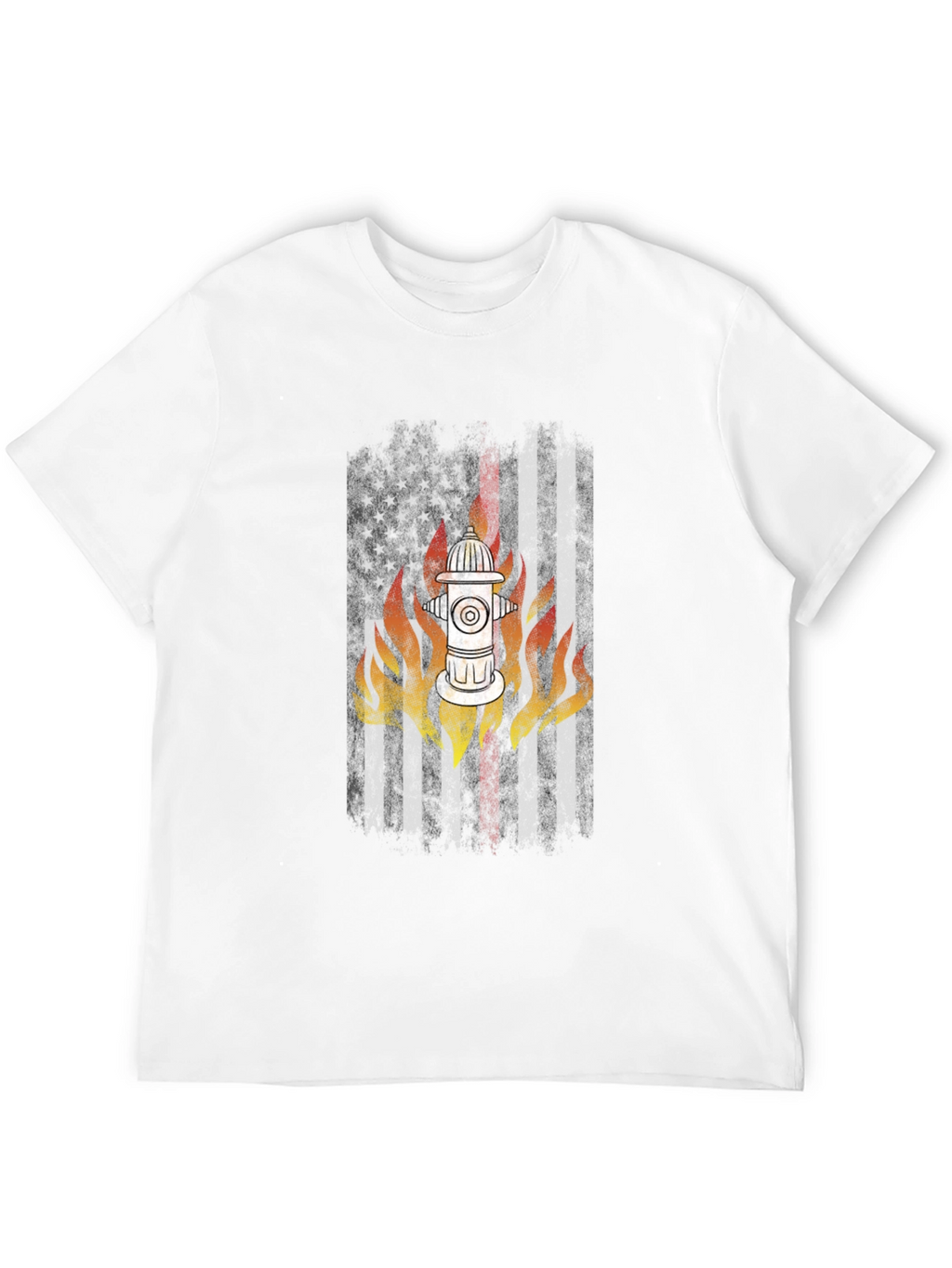 Firefighter USA Flag Hydrant T-Shirt