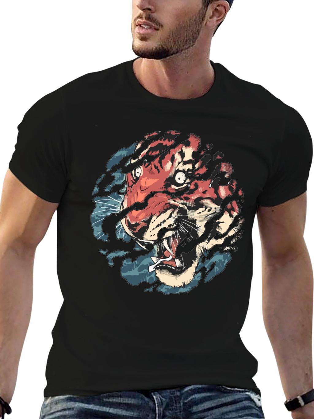 Tiger Graphic Black T-Shirt