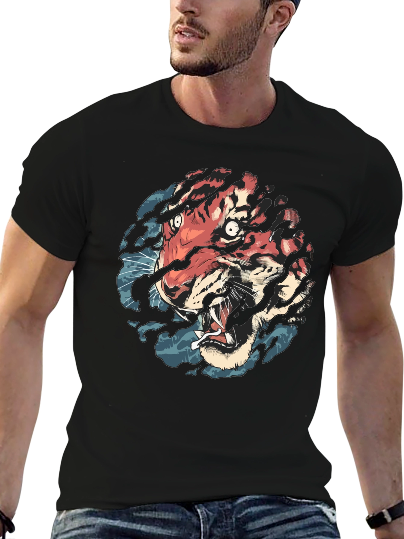 Tiger Graphic Black T-Shirt
