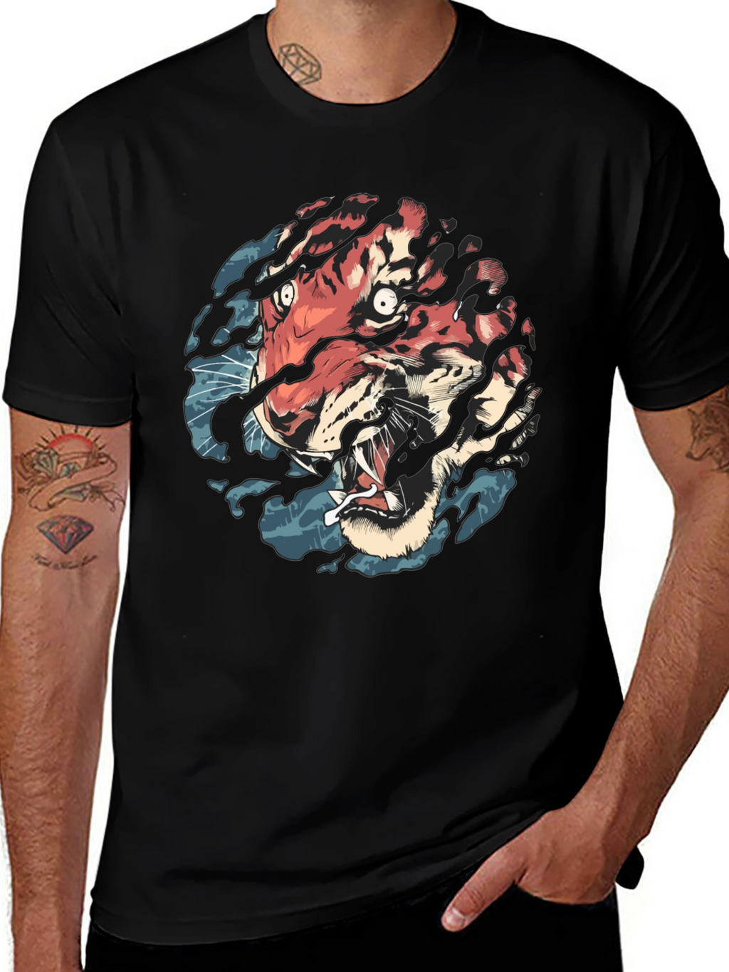 Tiger Graphic Black T-Shirt