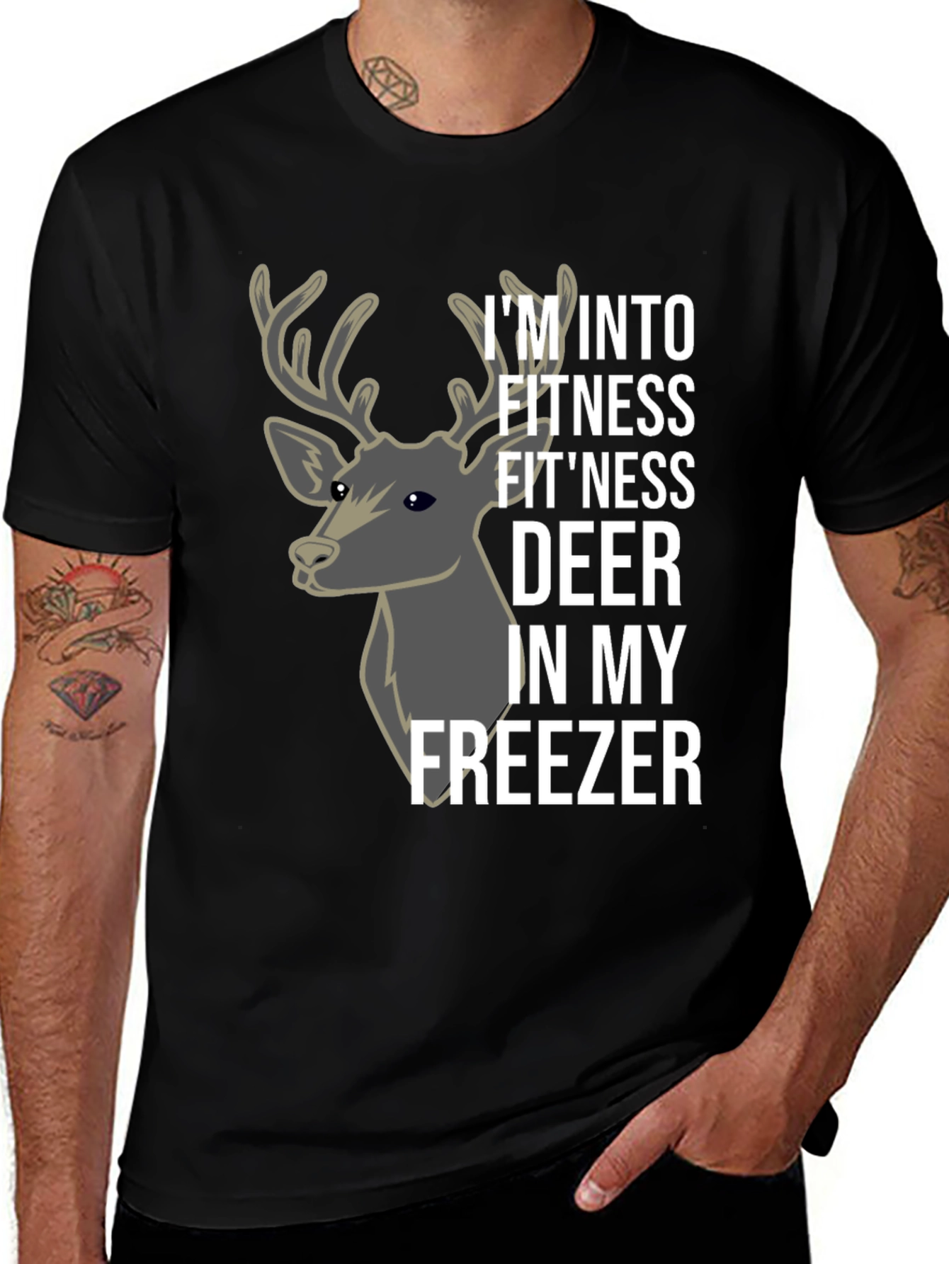 Fitness Deer T-Shirt - Funny Gym & Hunting Tee