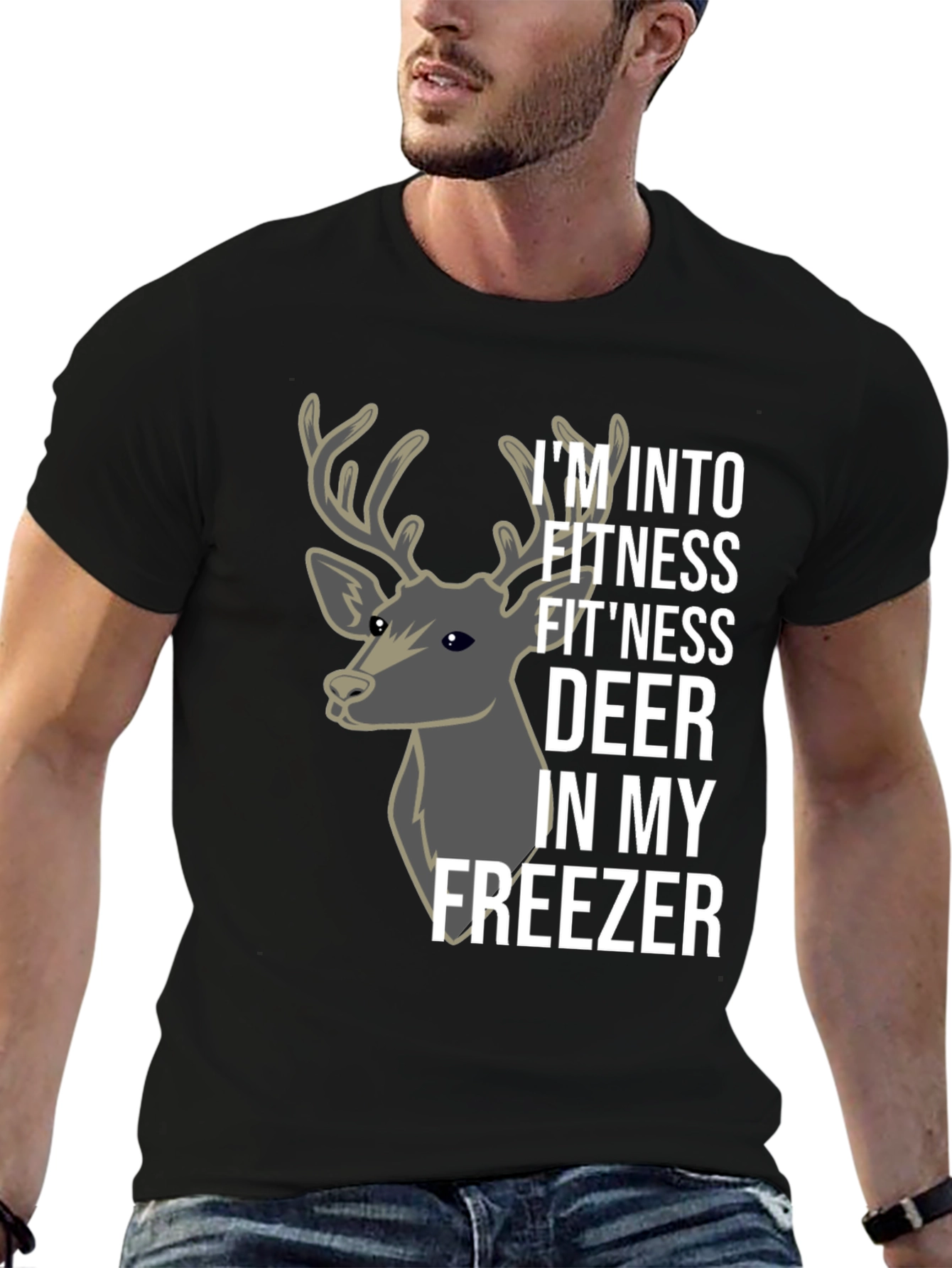 Fitness Deer T-Shirt - Funny Gym & Hunting Tee
